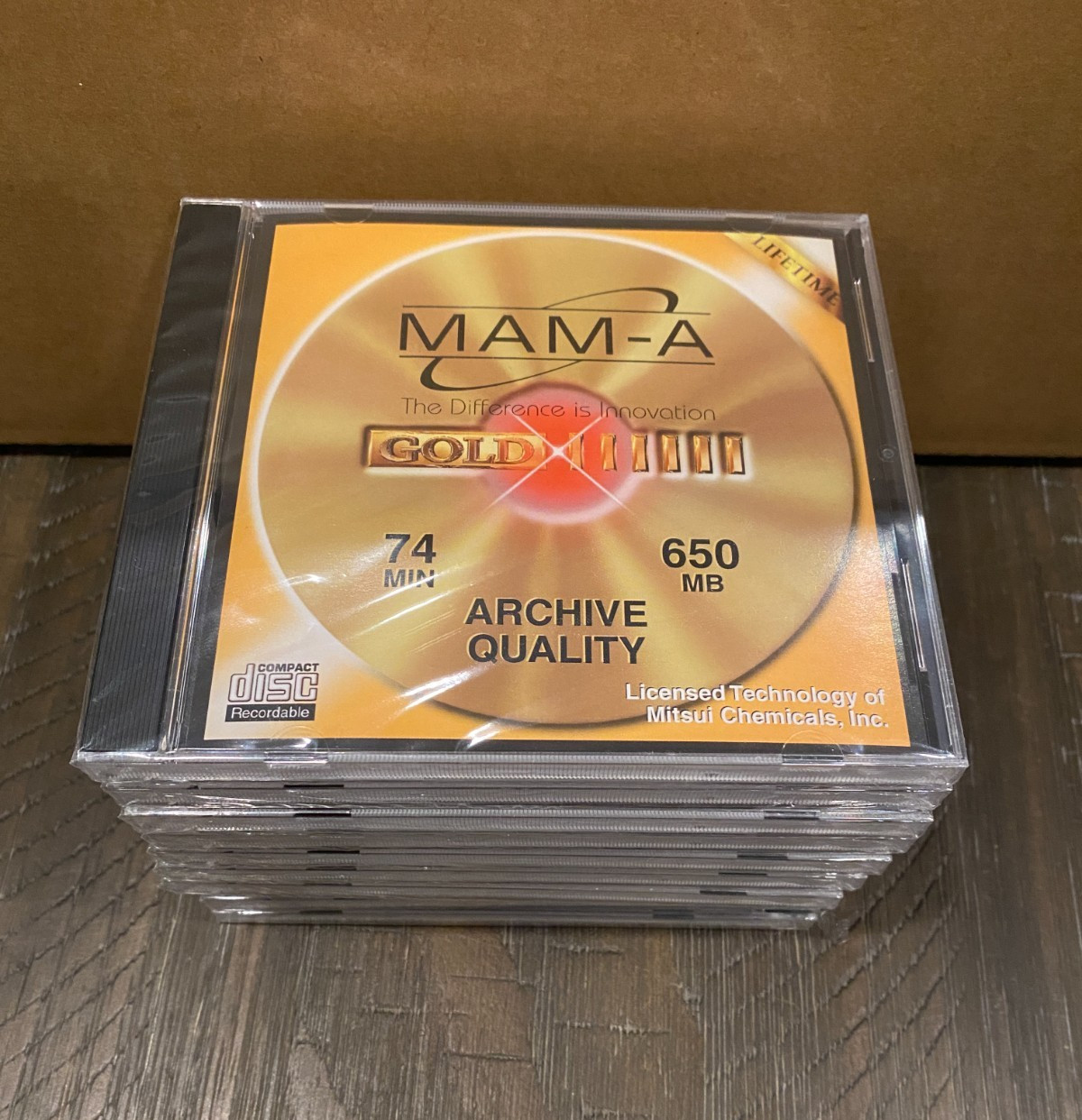 10x MAM-A Mitsui Gold CD-R 74 Min. 650 MB Archival Professional Disc