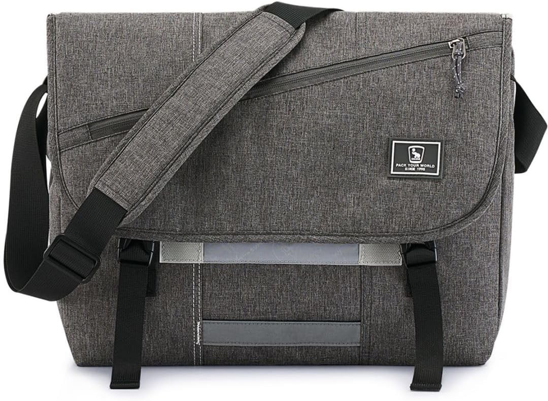 OIWAS Messenger Bag for Men, 15.6 Inch Laptop Crossbody Bags Inch, Grey 
