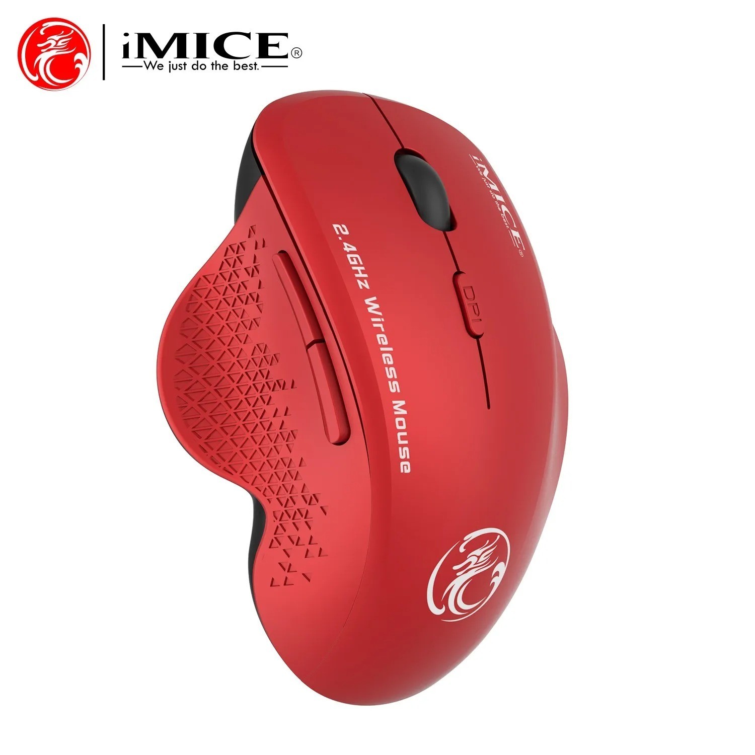 iMICE 2.4GHz Wireless Ergonomic Mouse, Adjustable DPI 1600, USB Receiver for PC