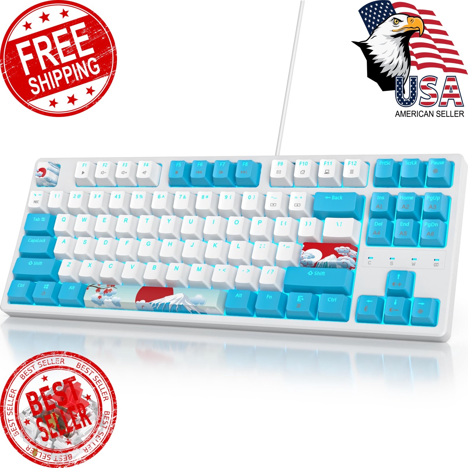 iRoboosta 87 Sea Red Switch Mechanical Keyboard
