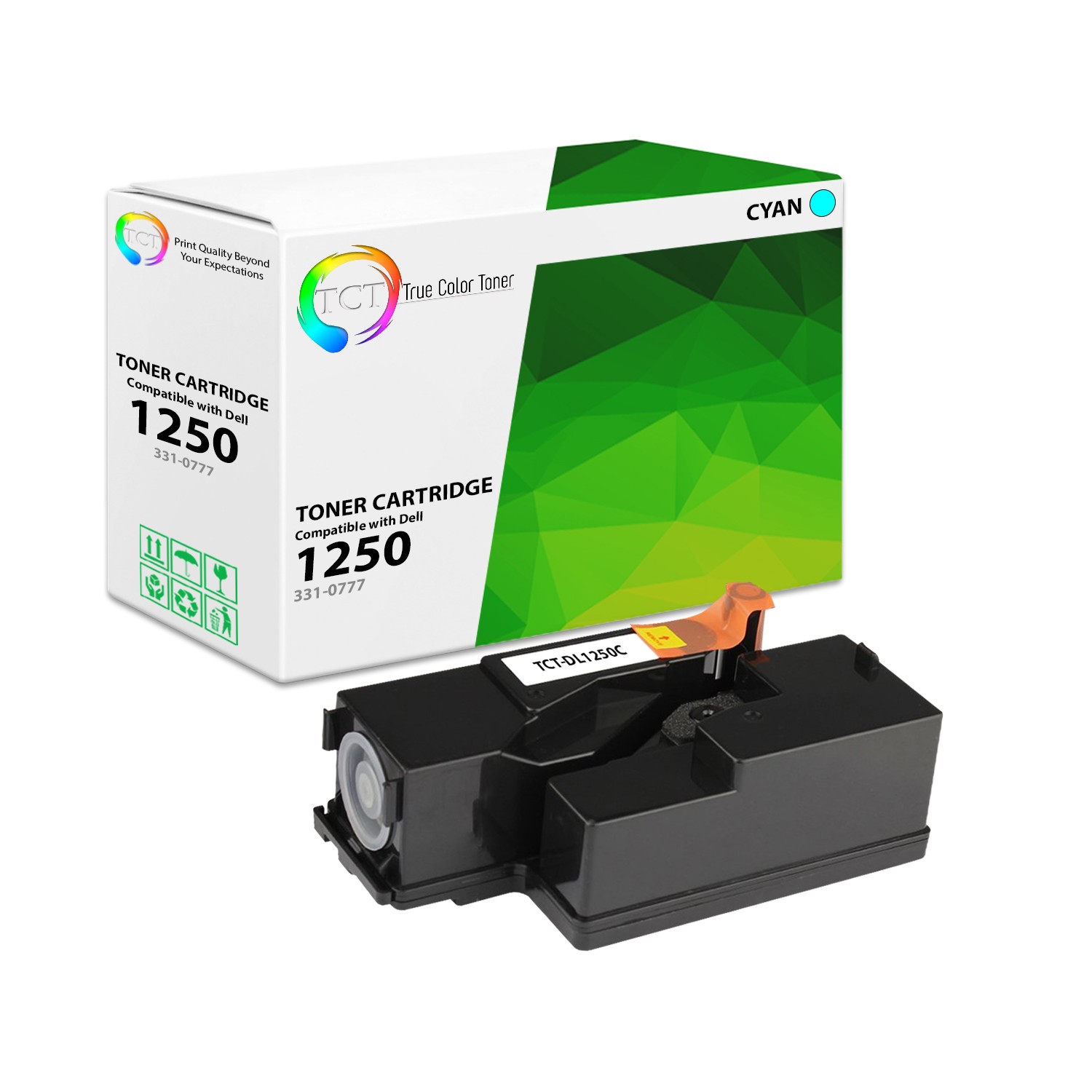 TCT Cyan 331-0777 Laser Toner Cartridge For Dell 1250c 1350 1355cn C1760nw