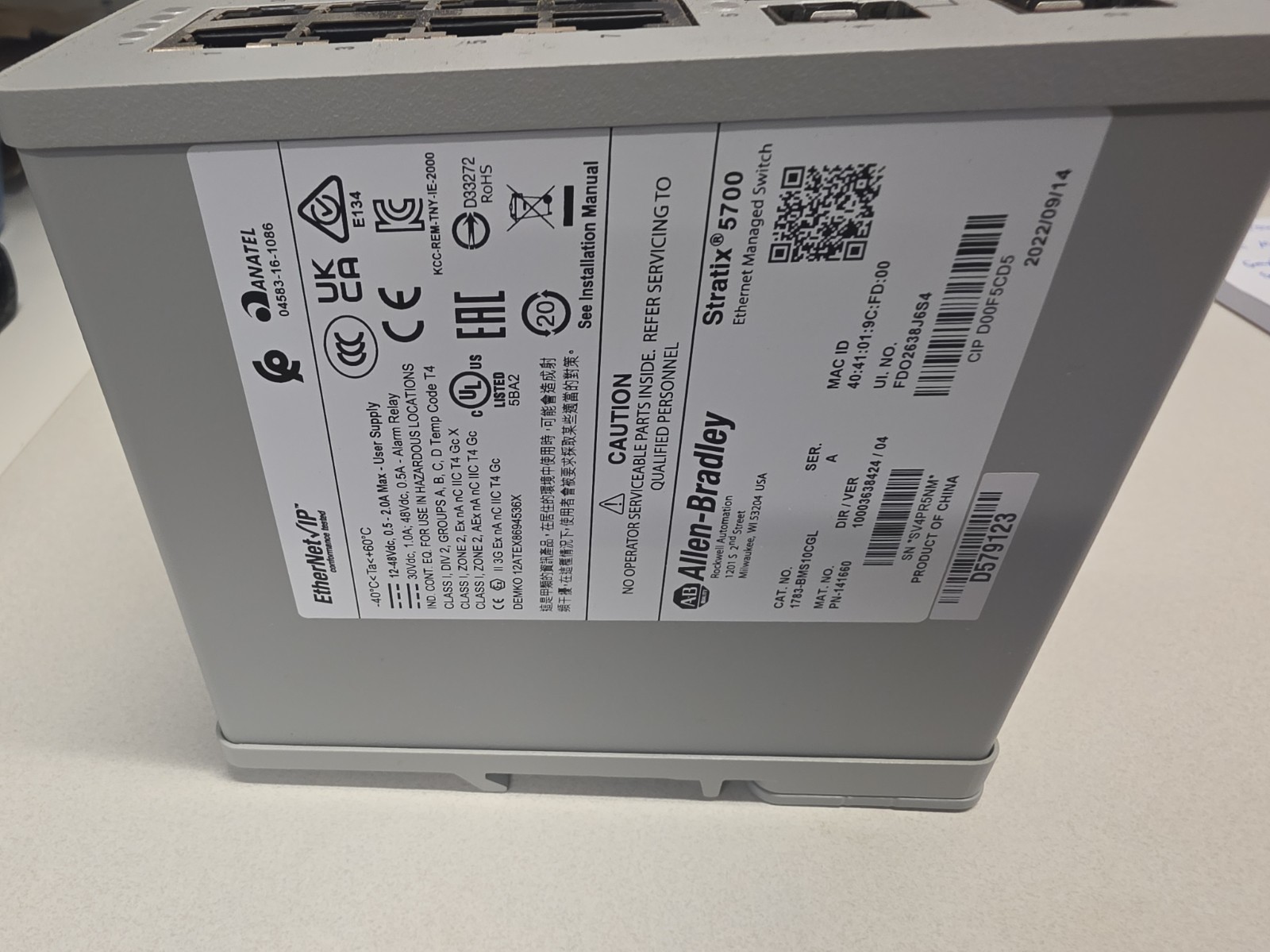 Allen-Bradley Stratix 5700 Ethernet Managed Switches (1783-BMS10CGL)