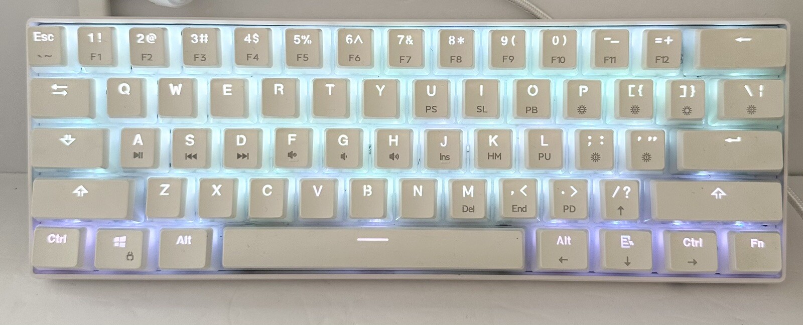 GK GAMAKAY MK61 RGB Pudding Keyboard, 61 Keys Gateron Optical Switch PBT Pudding