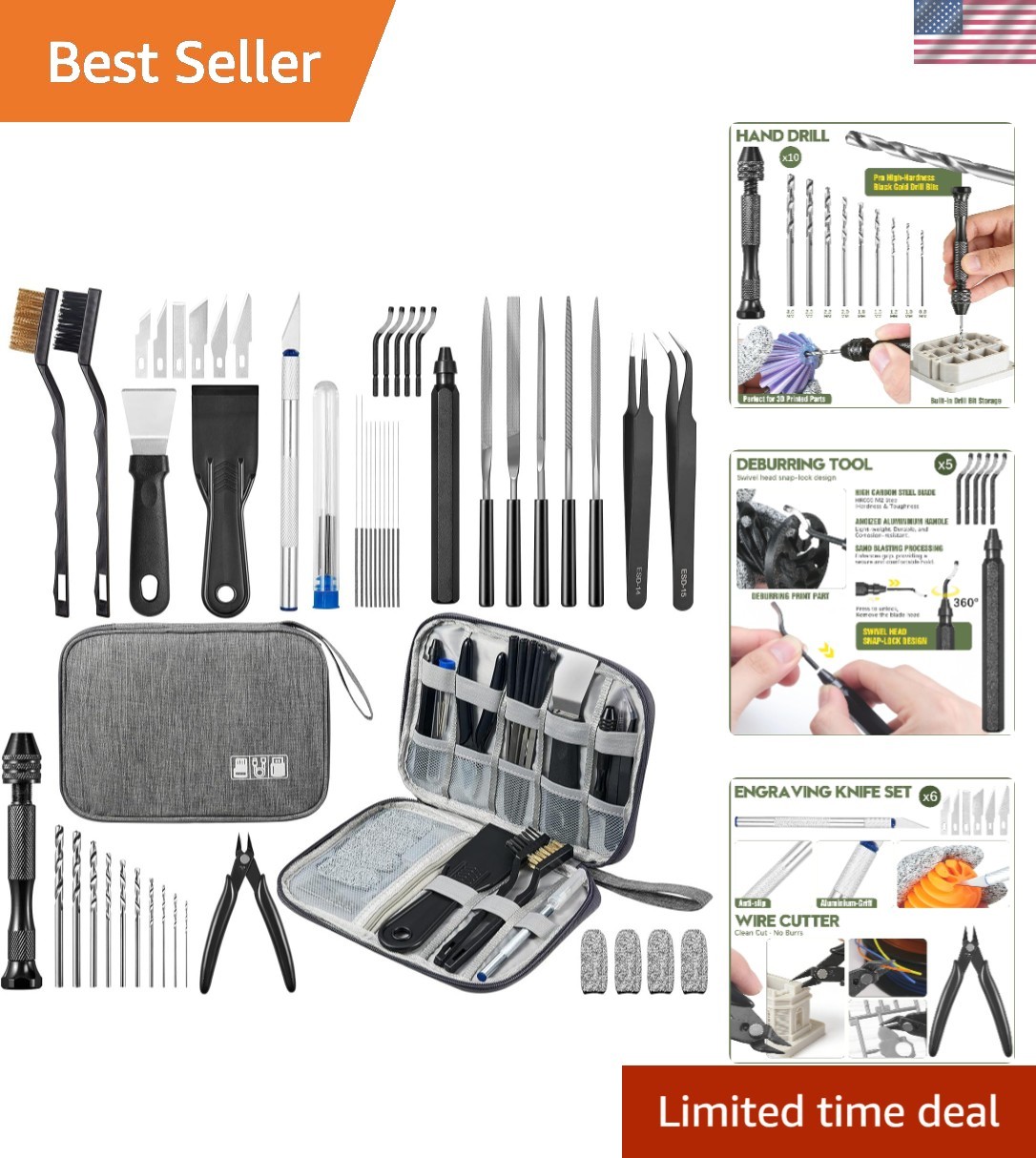 51Pcs 3D Printer Tool Kit with Storage Case, 3D Printing Accessories Includin...