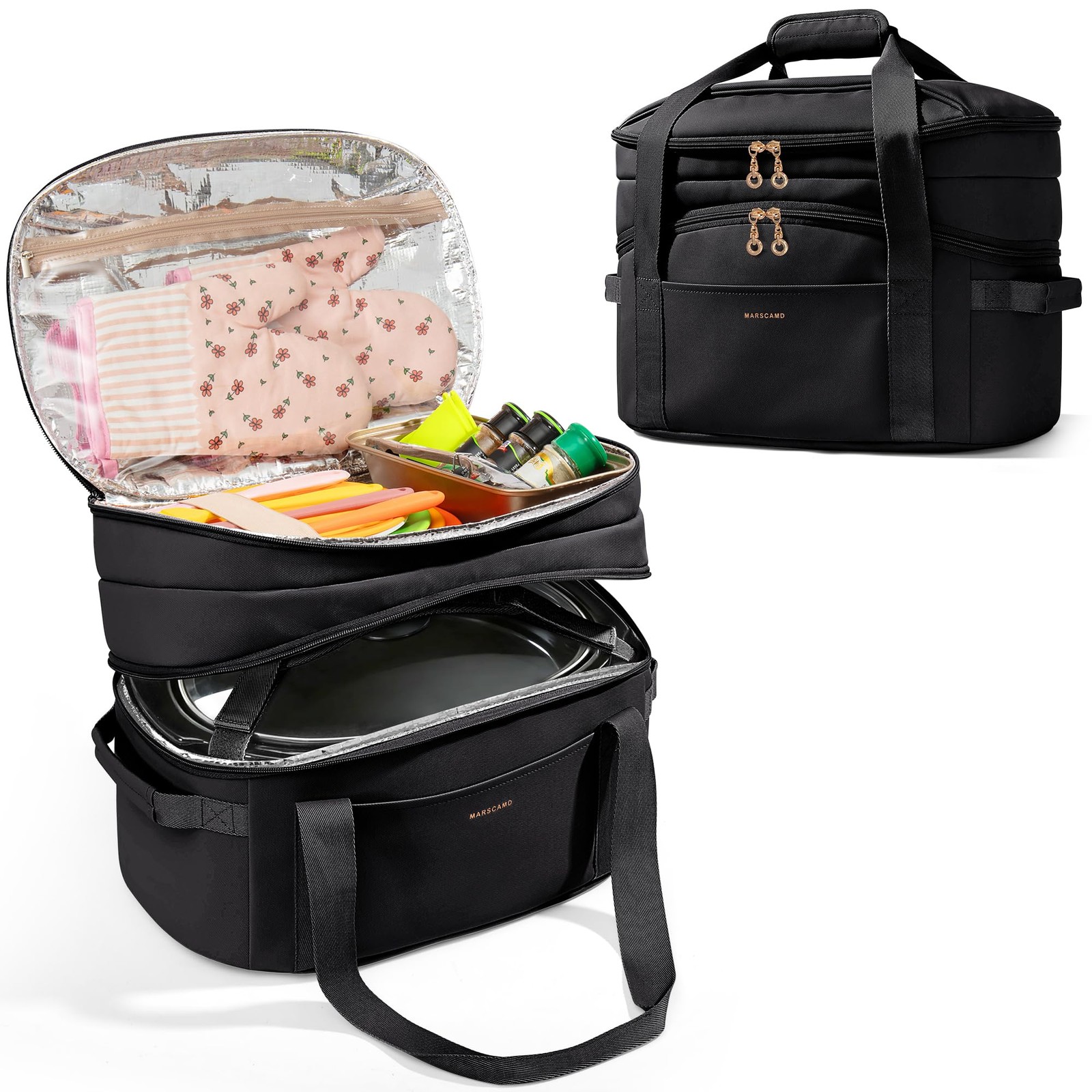 Double Layers Slow Cooker Bag, Slow Cooker Insulated Carrier
