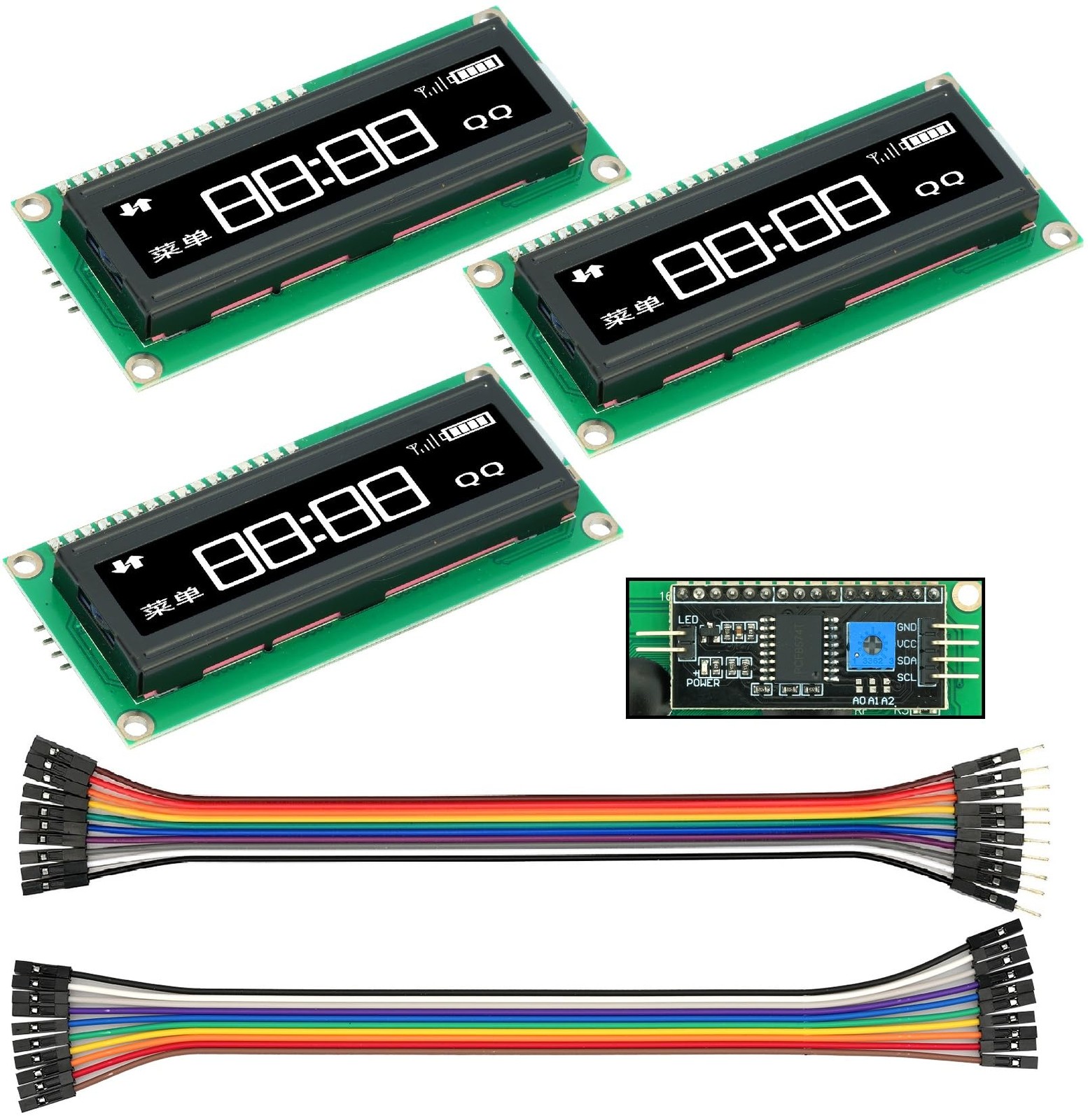 3Pcs IIC I2C 1602 LCD Display Module Compatible with for Arduino Raspberry Pi...