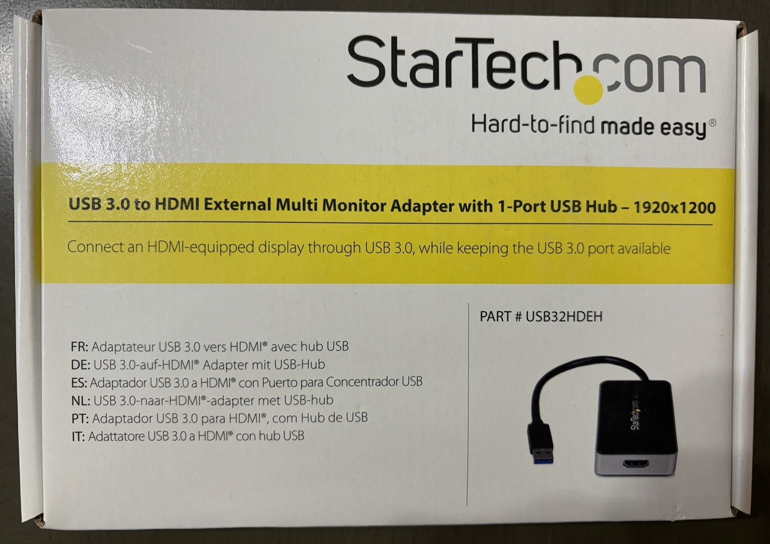 StarTech USB32HDEH USB 3.0 to HDMI Multi Monitor Adapter w/ USB Hub Open Box