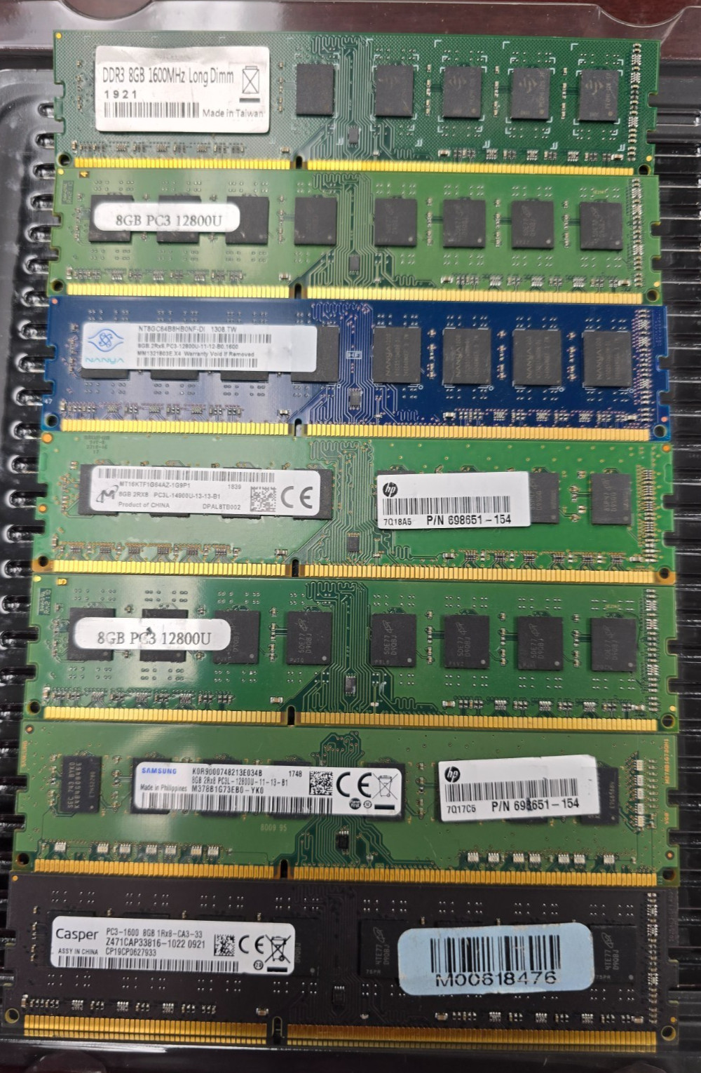 Lot of 50, DDR3/PC3 8GB Desktop/ DIMM Memory RAM Modules, *Untested/Non-Working*