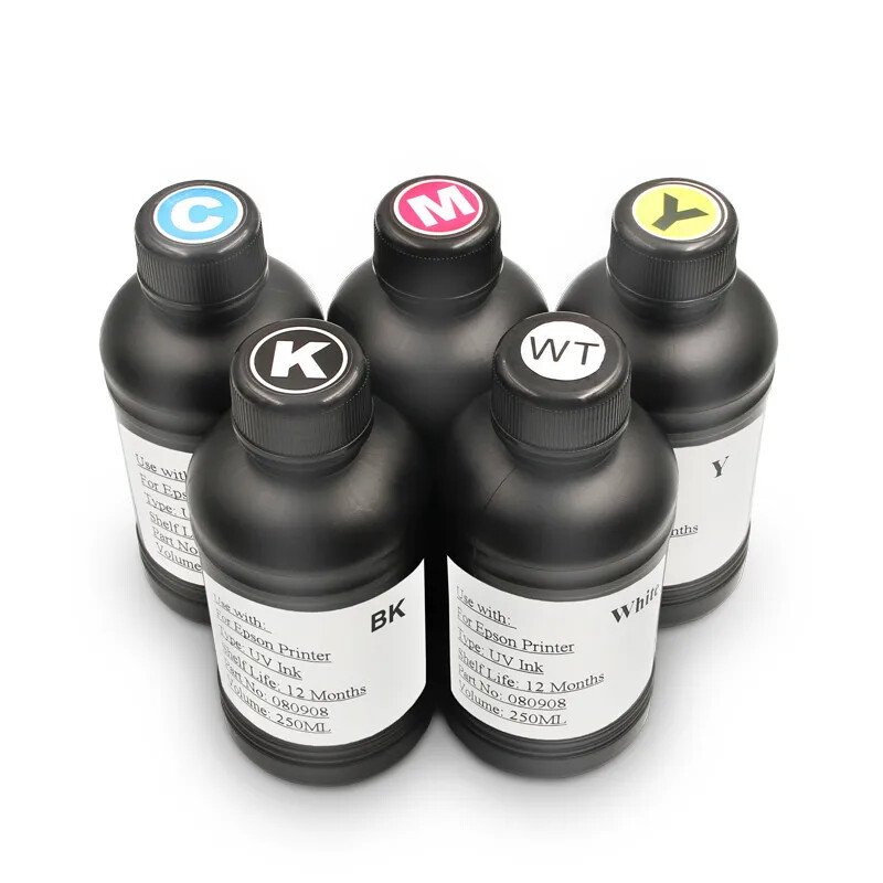 CMYK White 250ML  UV Ink For Epson L805 PX660 DX5 DX7 R1900 R2000 R3000 Printer