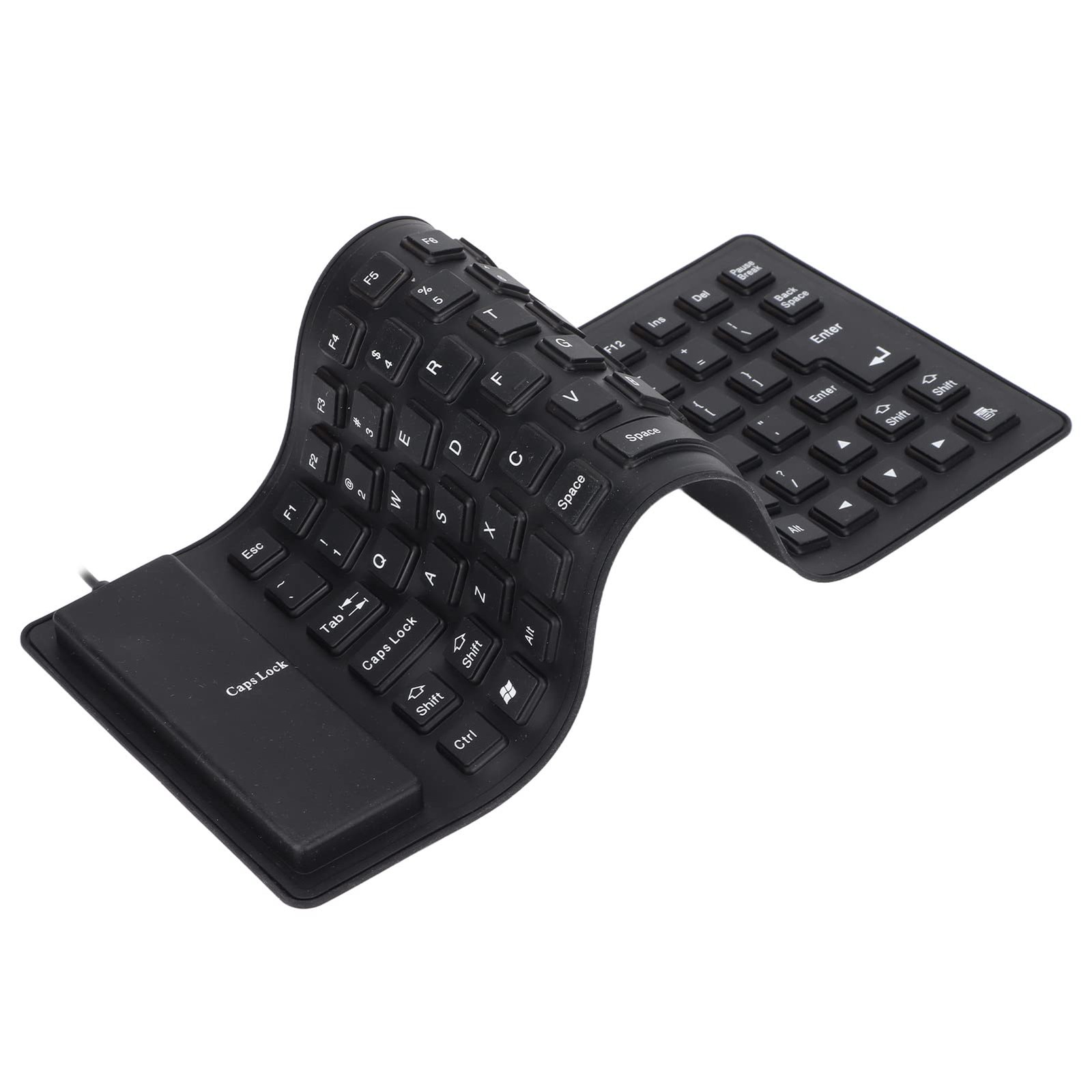 Roll-up Silicone Keyboard, Fully Sealed Lightweight Portable USB Wired