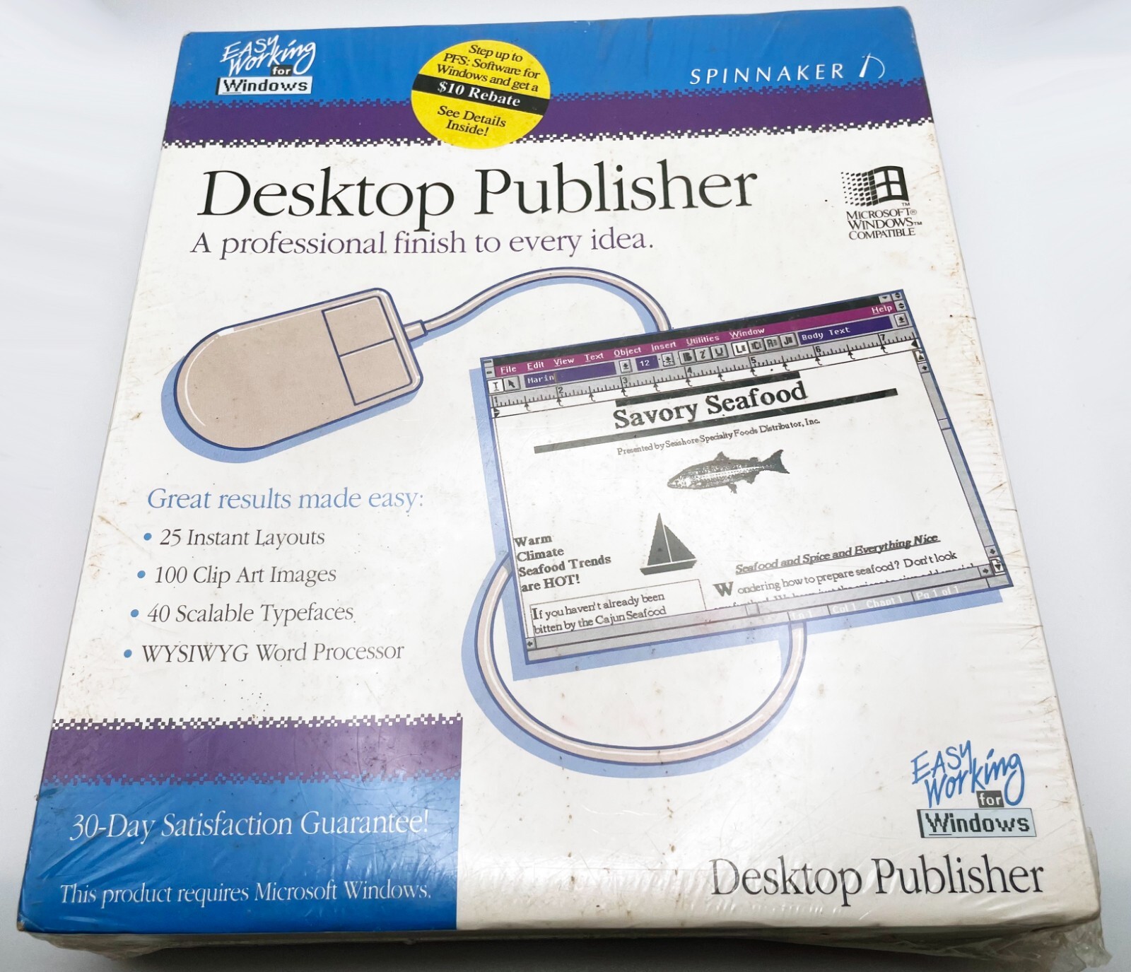 Spinnaker Windows Desktop Publisher Vintage Software 1992 SEALED MIB