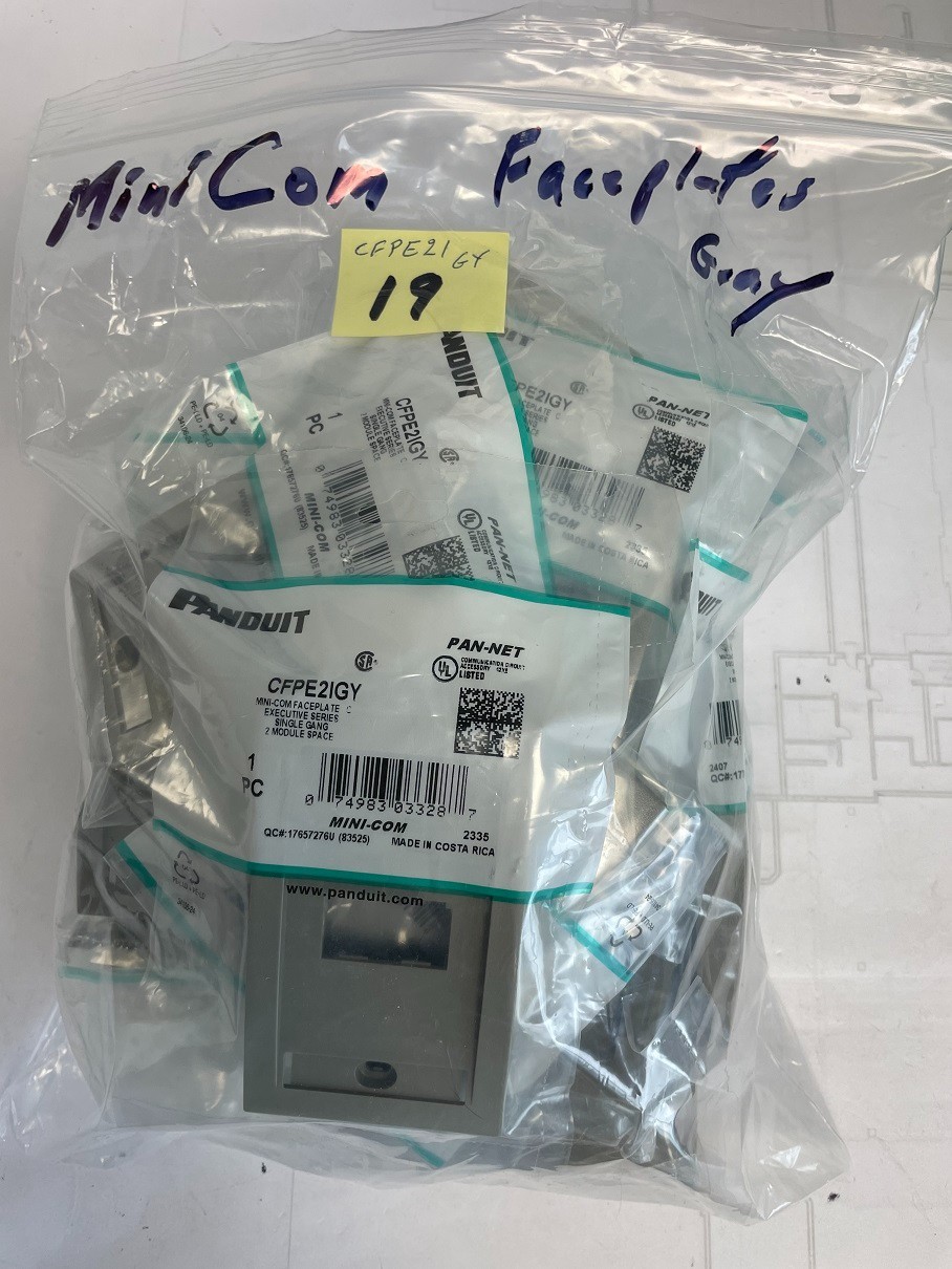 Panduit CFPE2IGY Mini-Com Faceplate Executive Series Single Gang 2-Port GrayNEW