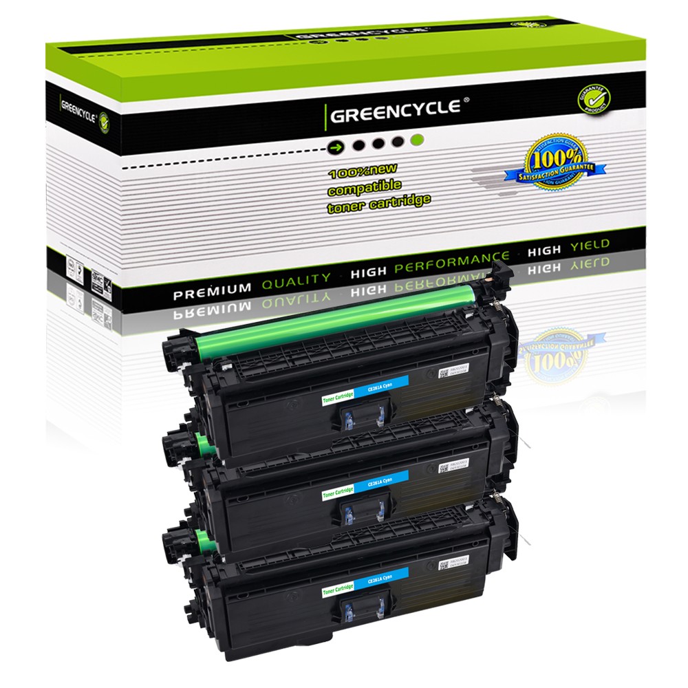 3PK CE261A Cyan Toner Fits for HP Color LaserJet Enterprise CP4525N CM4540 MFP