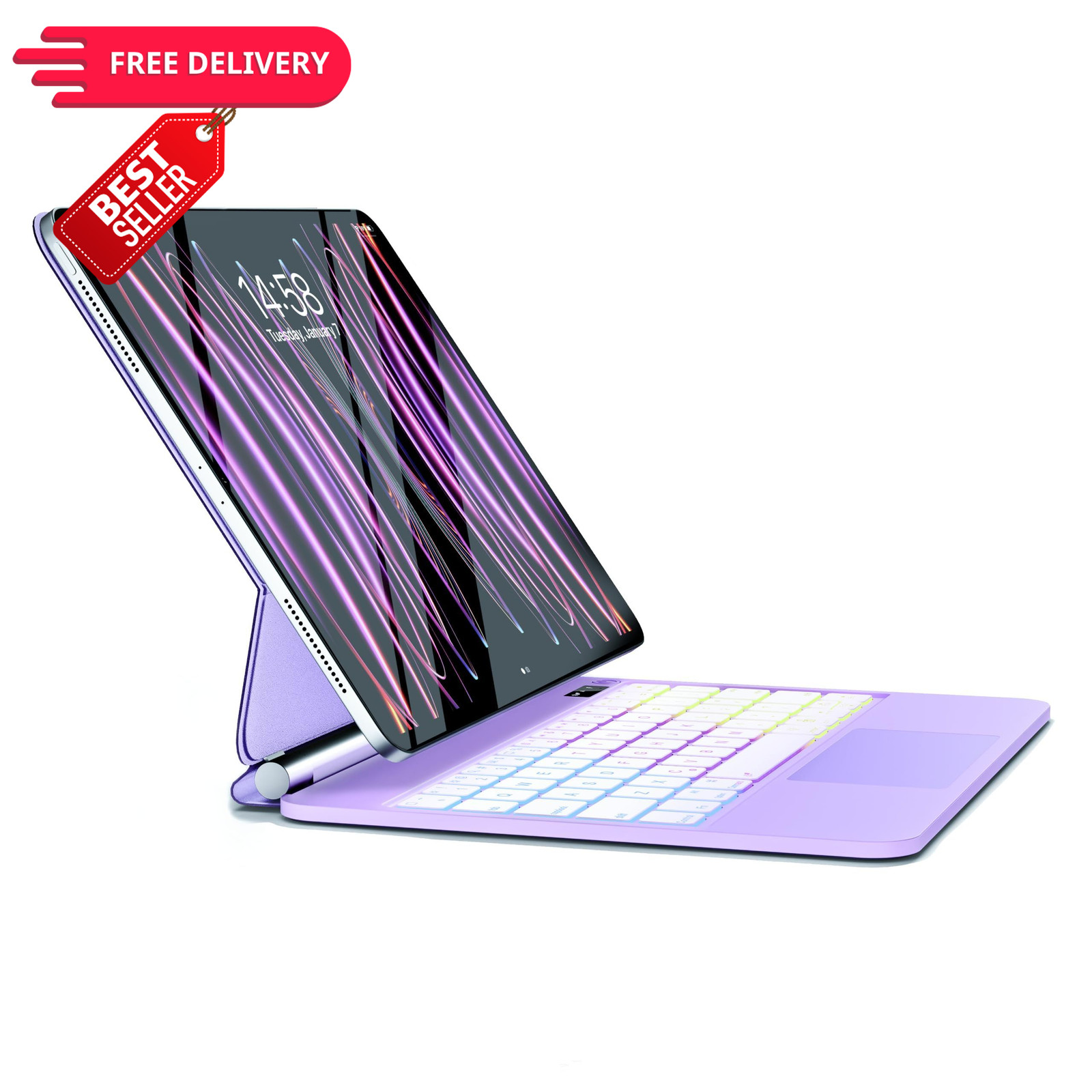 Magic Style Keyboard For iPad Air 13 M4/M3/M2,iPad Pro 12.9 6-3th, purple