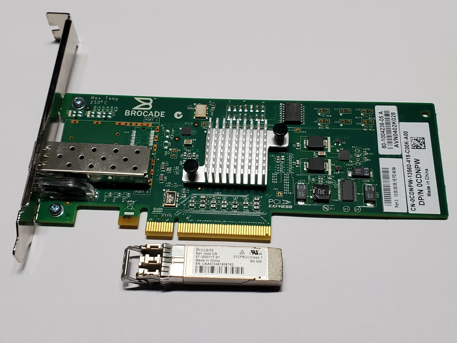 Dell Brocade CDNPW 0CDNPW Fibre Channel Single Port 8GB PCI-E High Profile Test