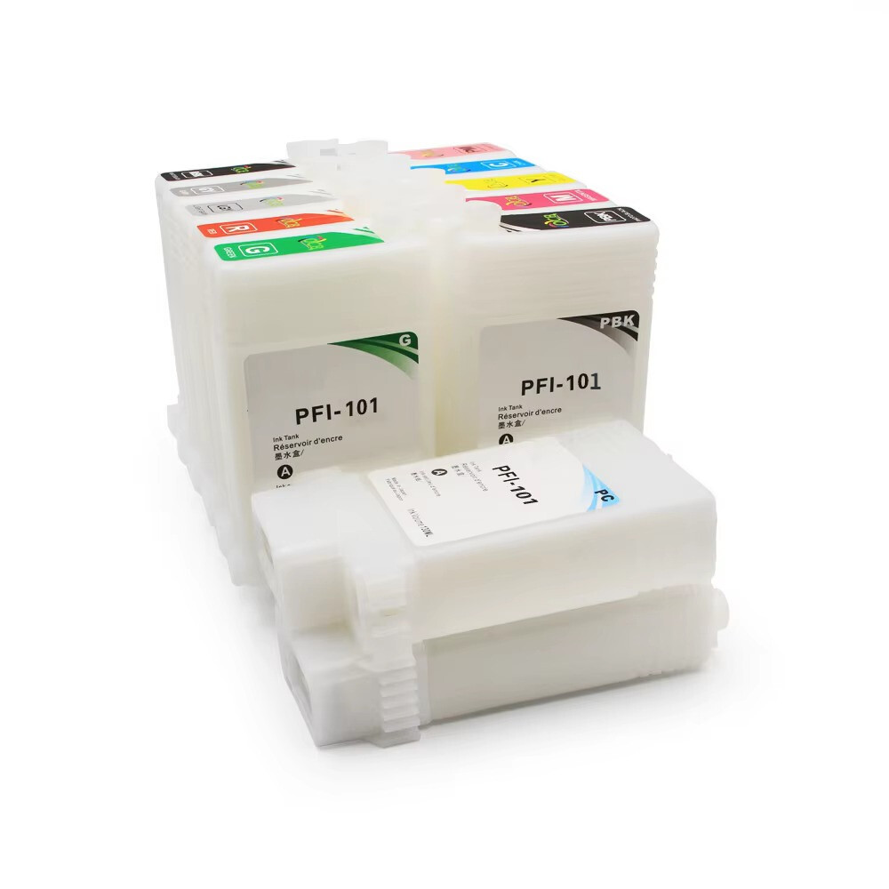 130ML 12 Colors PFI-101 Empty Ink Cartridge With Chip For Canon IPF 5000