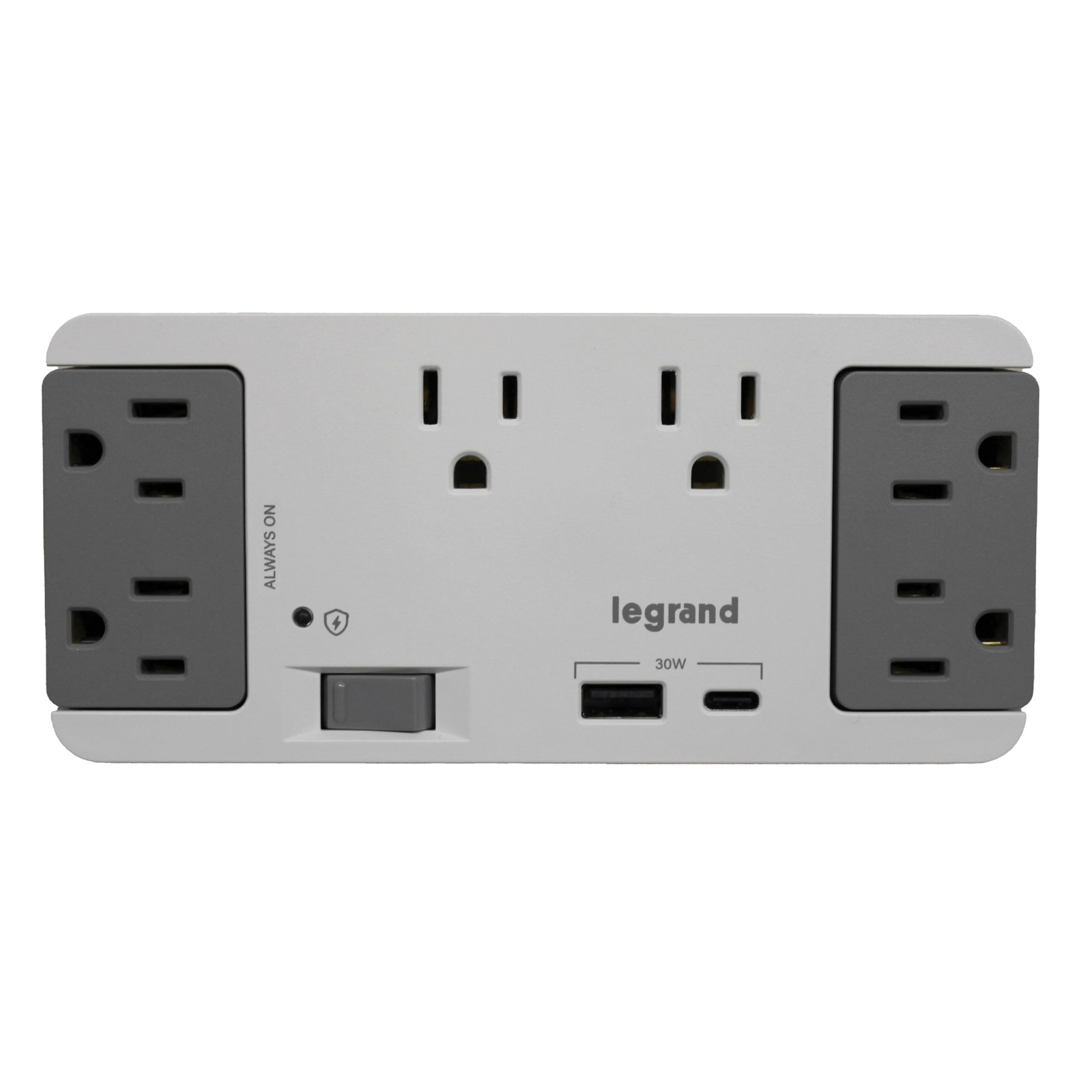 On-Q 6 Outlet Enclosure Surge Protector One Usb-A And One Usb-C Ac1062