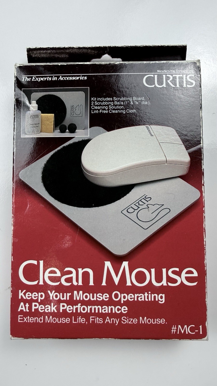 Vintage Curtis Clean Mouse Kit #MC-1 NOS Ball Mouse Cleaning System 1980s 1990s
