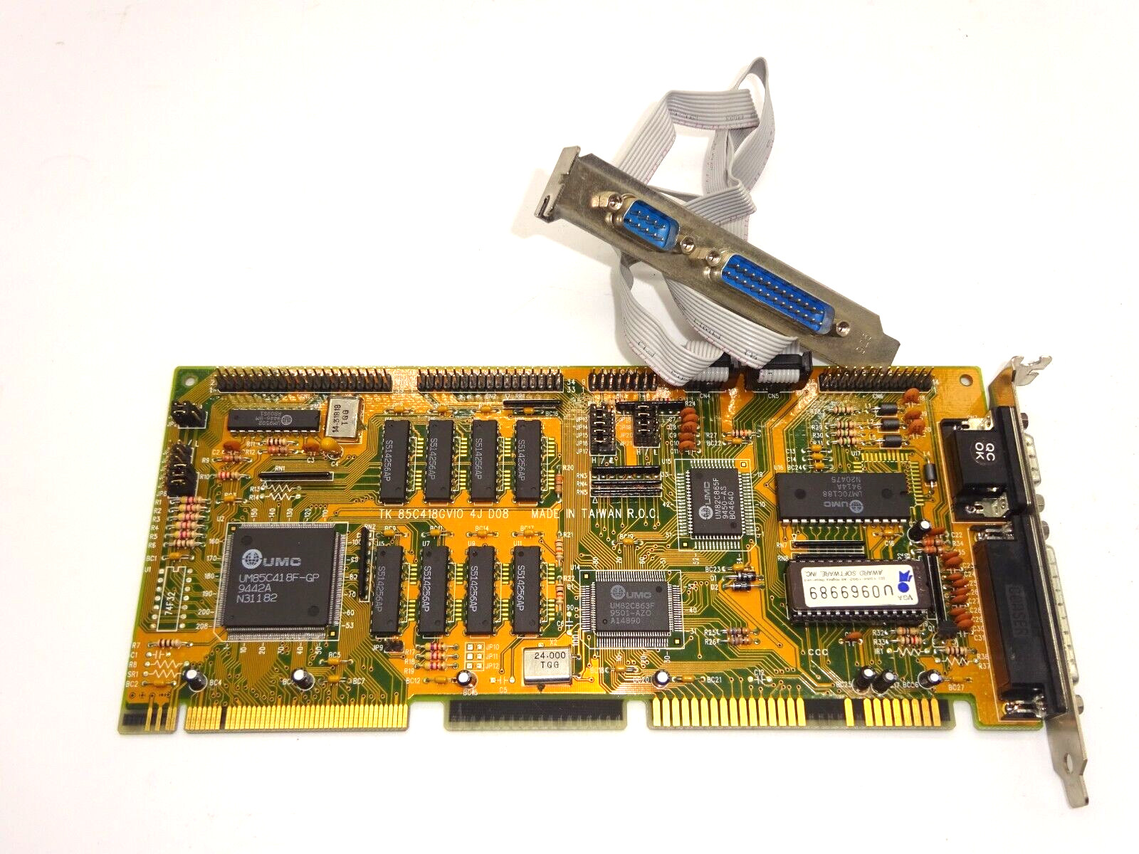UMC TK 85C418GVIO COMBO CARD VLB GRAPHICS CARD 1MB & MULTI I/O CONTROLLER #M2466