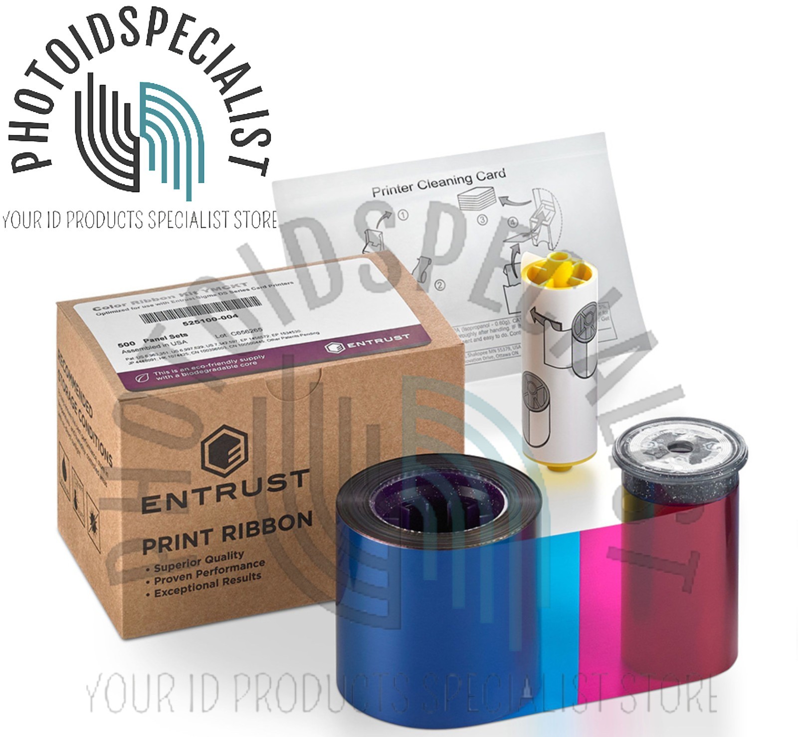 Entrust Full-Color Ribbon YMCKT 525100-004-S100 , 500 prints - Sigma DS3