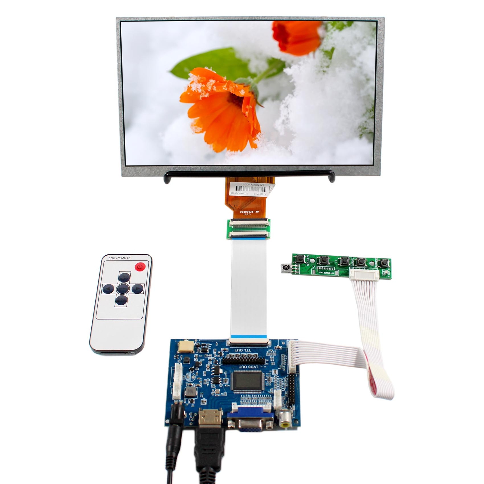 HD VGA 2AV LCD Driver board With 9" 800x480 AT090TN10 AT090TN12 LCD Screen