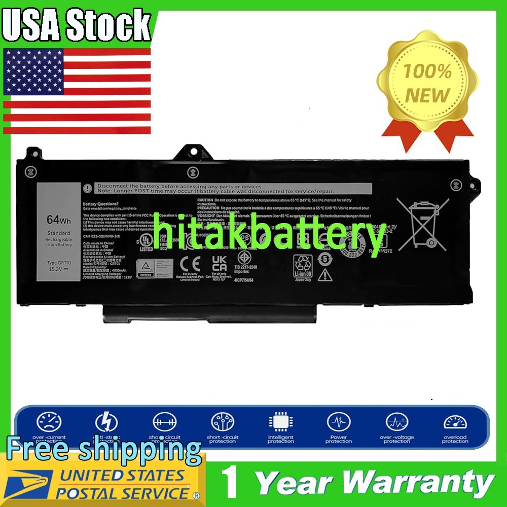 GRT01 Battery for De-ll Precision 14 3470 Series 0P3TJ R05P0 05RGW 4-Cell 64Wh