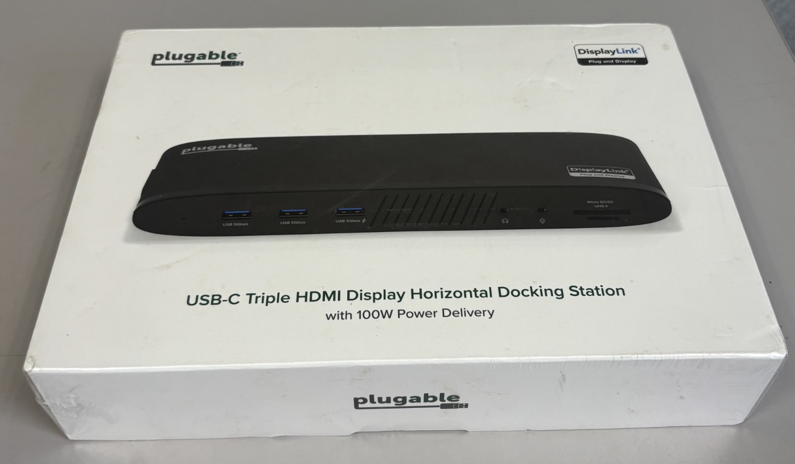 Plugable USB-C Triple HDMI Display Horizontal Docking Station UD-3900PDH Sealed