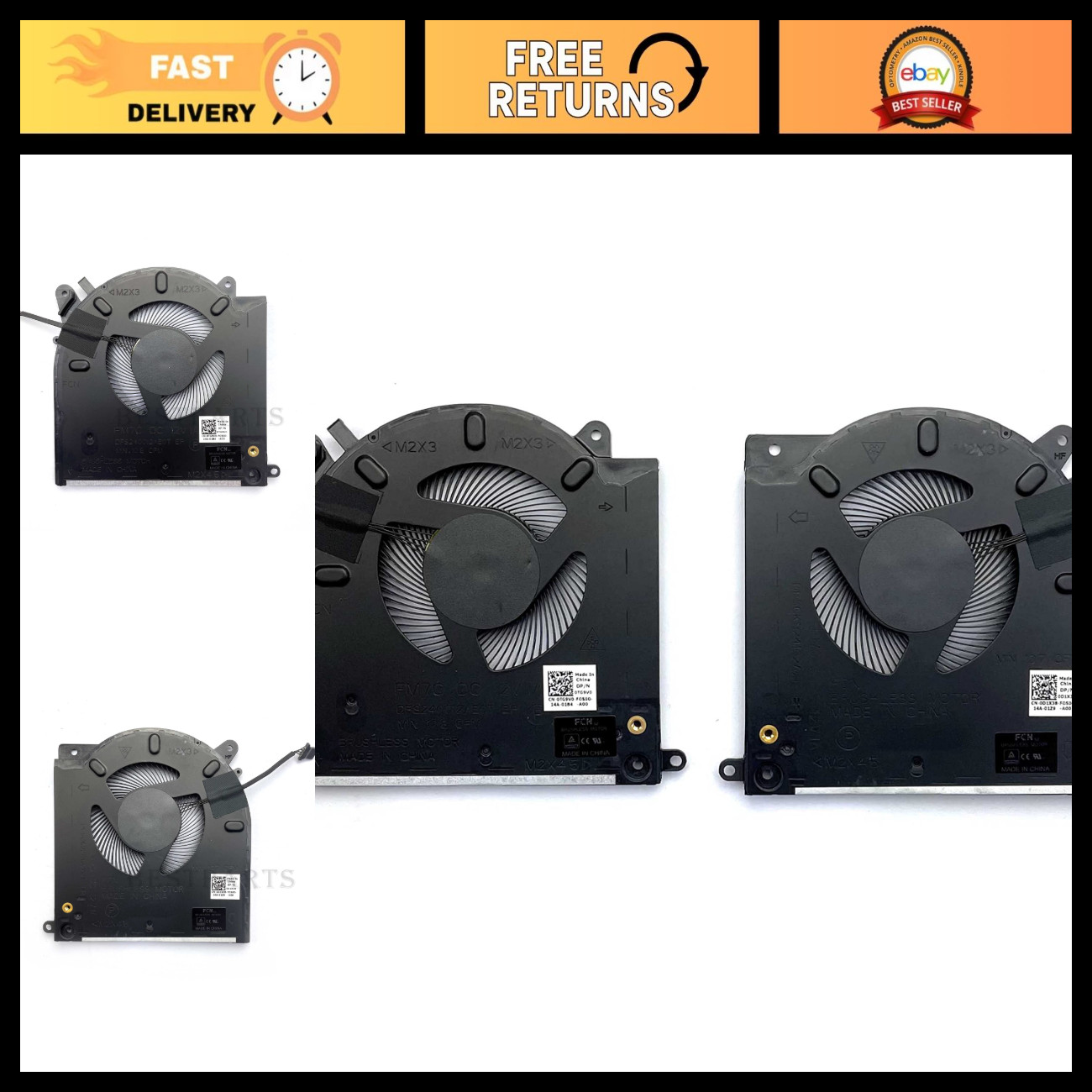 CPU & GPU Cooling Fan 12V Replacement for DELL Alienware M15 R3 R4 0TG9V0 0D1X38