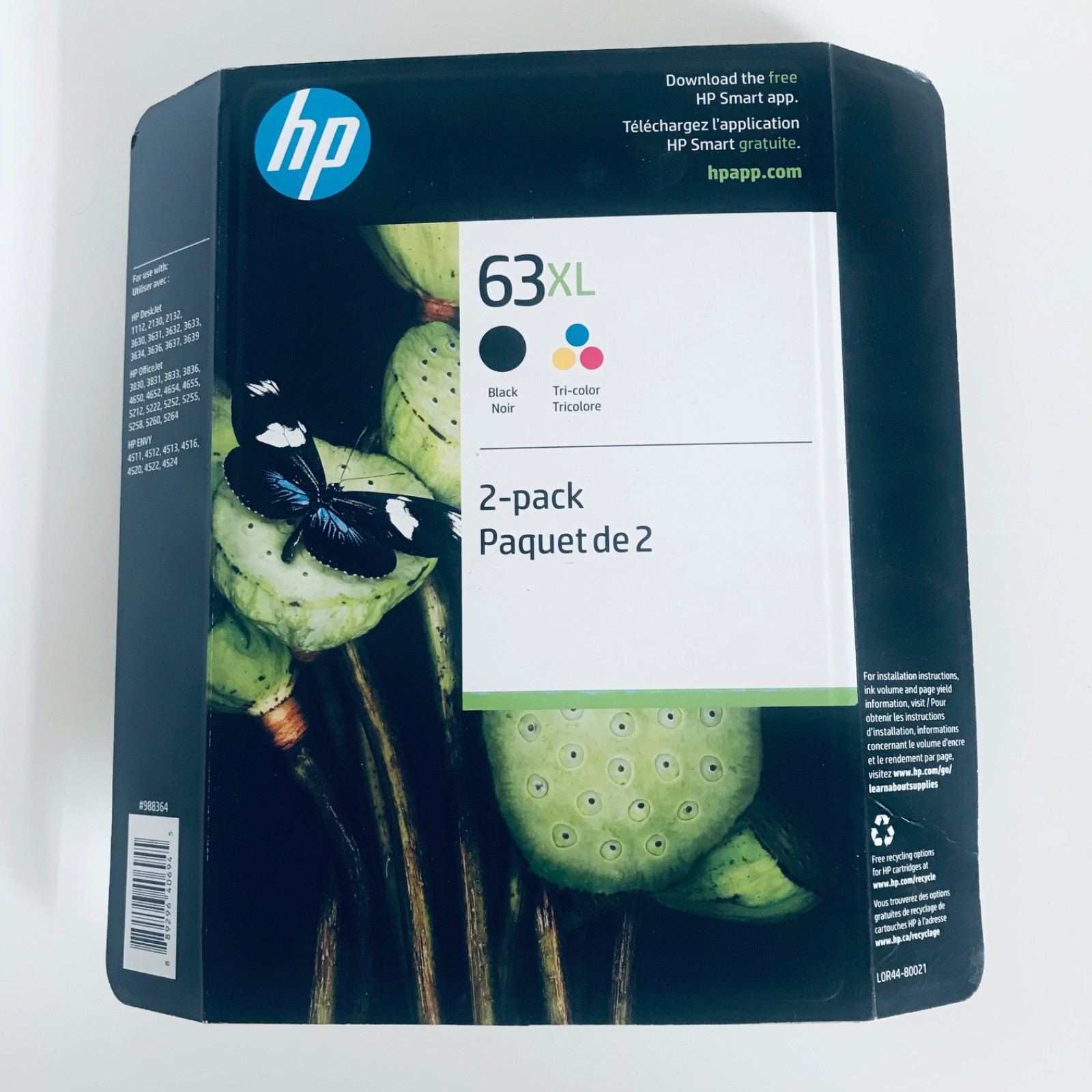 HP 63XL Combo Ink Cartridges 63XL Black Color 2 Pack OEM Genuine Dated 2027