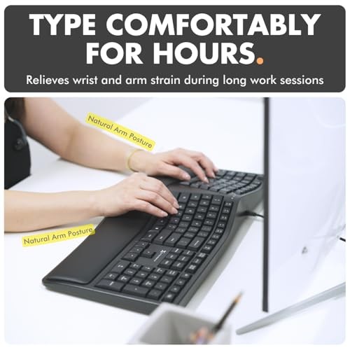 X9 PERFORMANCE WIRED ERGONOMIC KEYBOARD WITH CUSHIONED WRIST REST - TYPE -