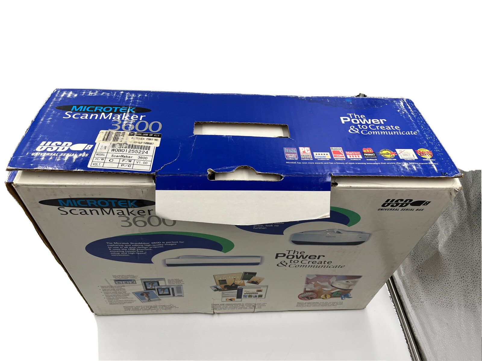 Microtek ScanMaker 3600 Flatbed Scanner With Power Cord MRS-1200G6U