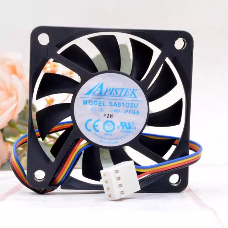 APISTEK DC12V 0.40A 6010 SA61O2 6CM 4-Pin PWM Cooling Fan