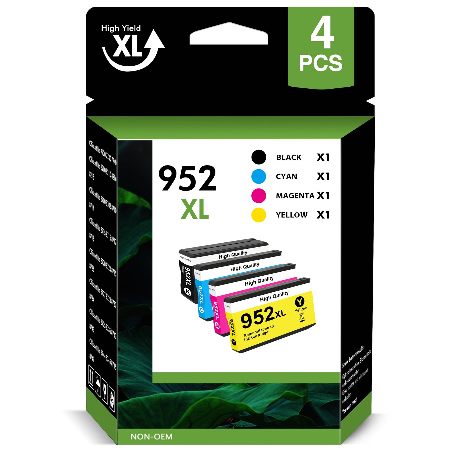 4PACK 952 XL 952XL Ink Cartridges For HP OfficeJet Pro8710 7740 8720 8715 8703