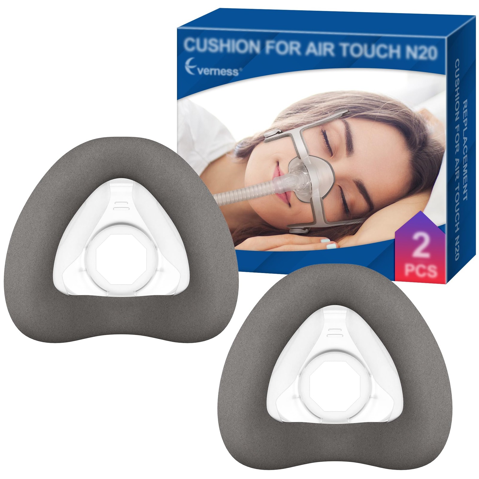 Memory Foam Nasal Mask Cushion Small for N20- 2 Pack- Leak-Free Seal