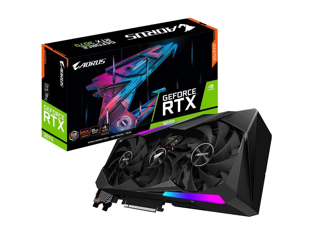 GIGABYTE AORUS GeForce RTX 3070 Master 8G Graphics Card 3X WINDFORCE Fans 8GB