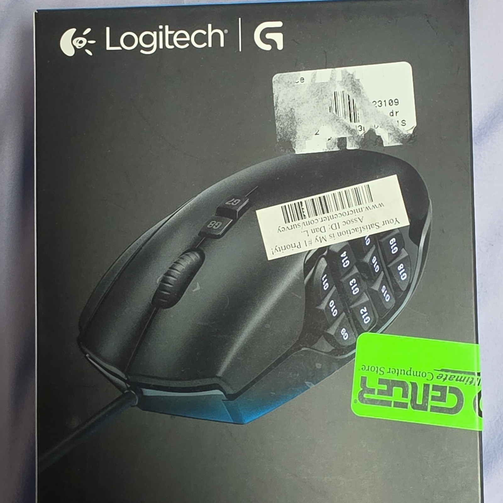 Logitech G600 Wired USB Optical MMO Gaming Mouse 20 Buttons 8200 DPI Black