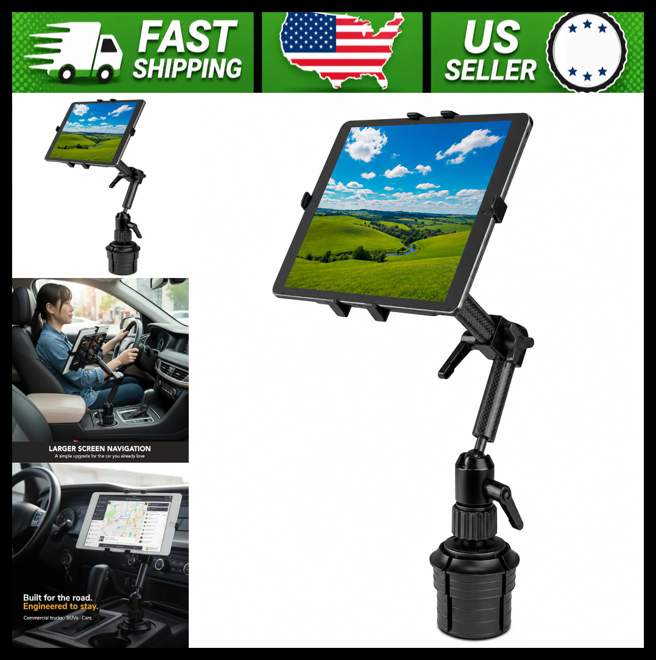Mount-It Universal Cup Holder Tablet Mount for 7-11 Inch Tablets