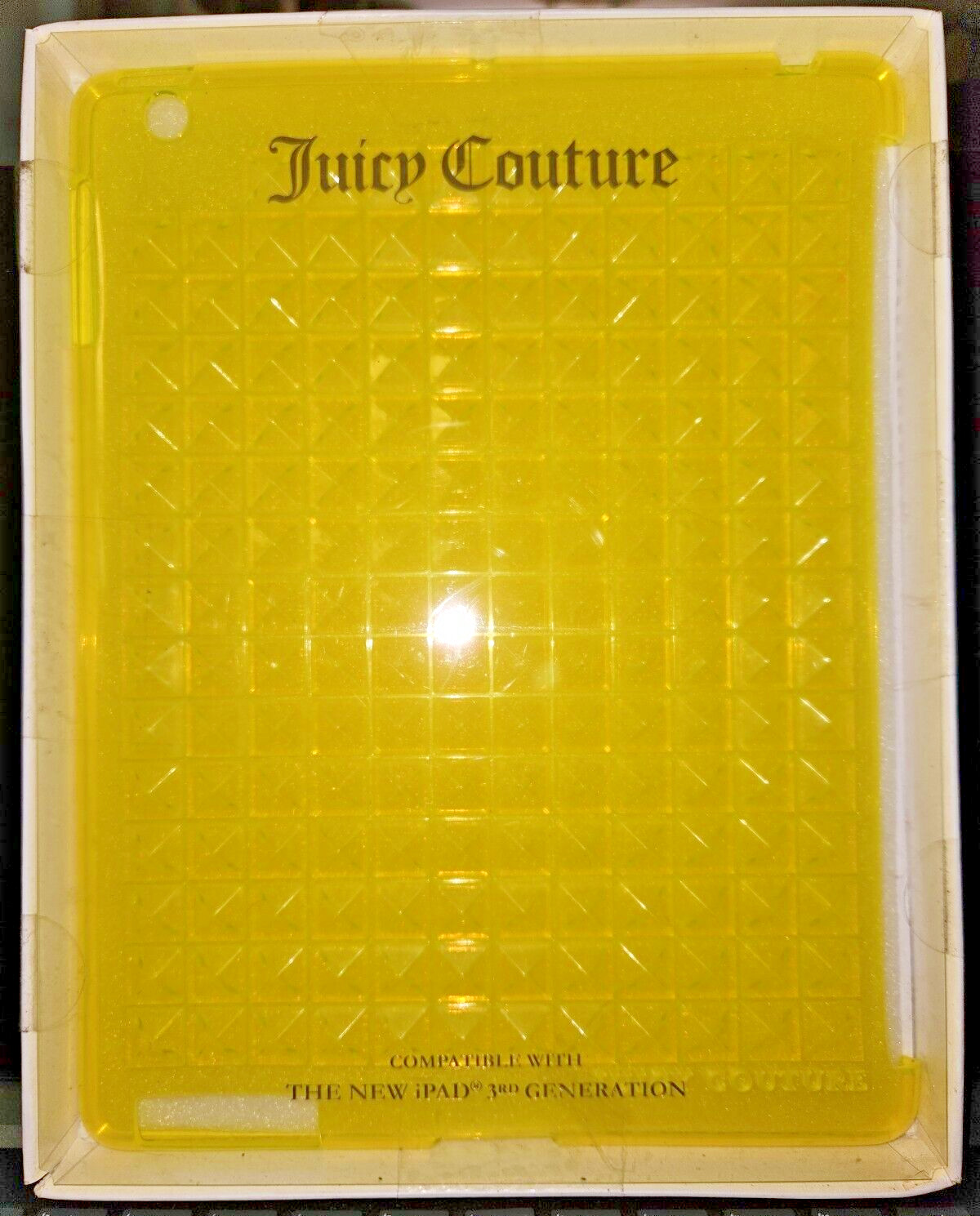 Juicy Couture Pop Pyramid Gelli Generation iPad 3 Case - Yellow Brand new in box