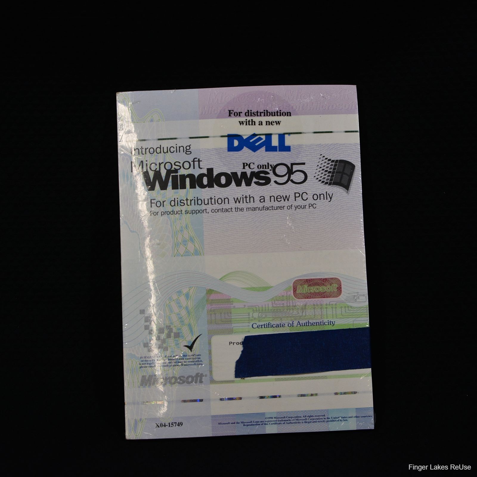 Vintage Sealed Microsoft Windows 95 Dell OEM Software Pack 3.5 Floppy CD COA