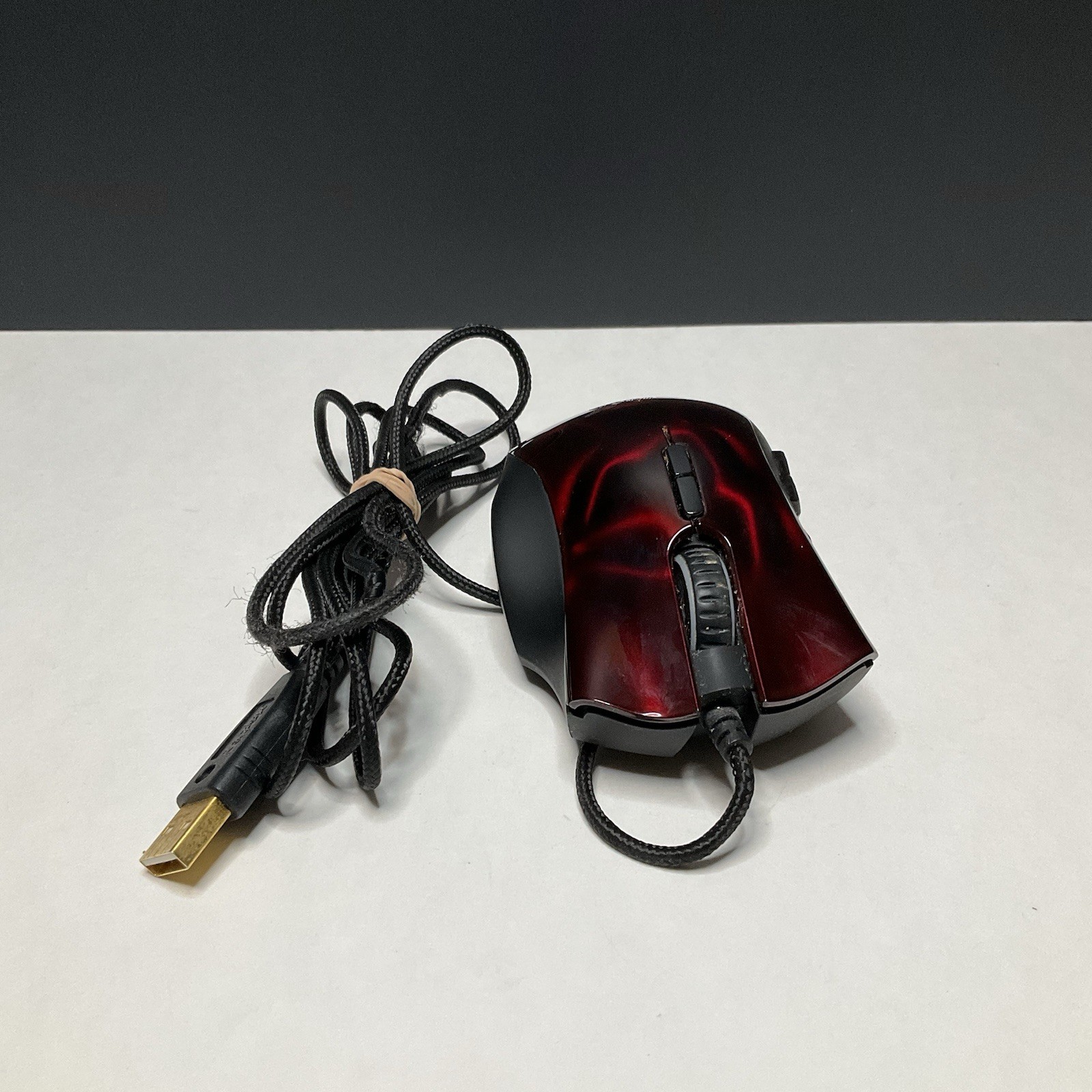 Rare Razer Naga Hex Wraith Red Laser Gaming Mouse RZ01-0075 MMO MOBA TESTED