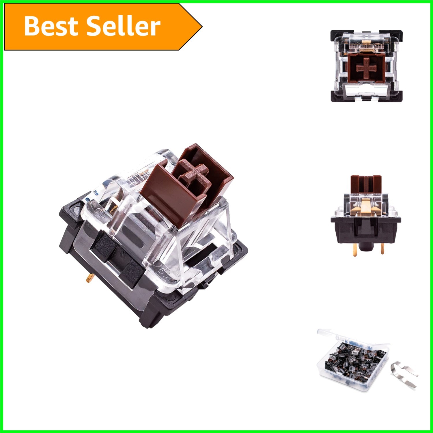 Effortless DIY Replacement: 32 Pcs Brown Tactile Mechanical Keyboard Switches