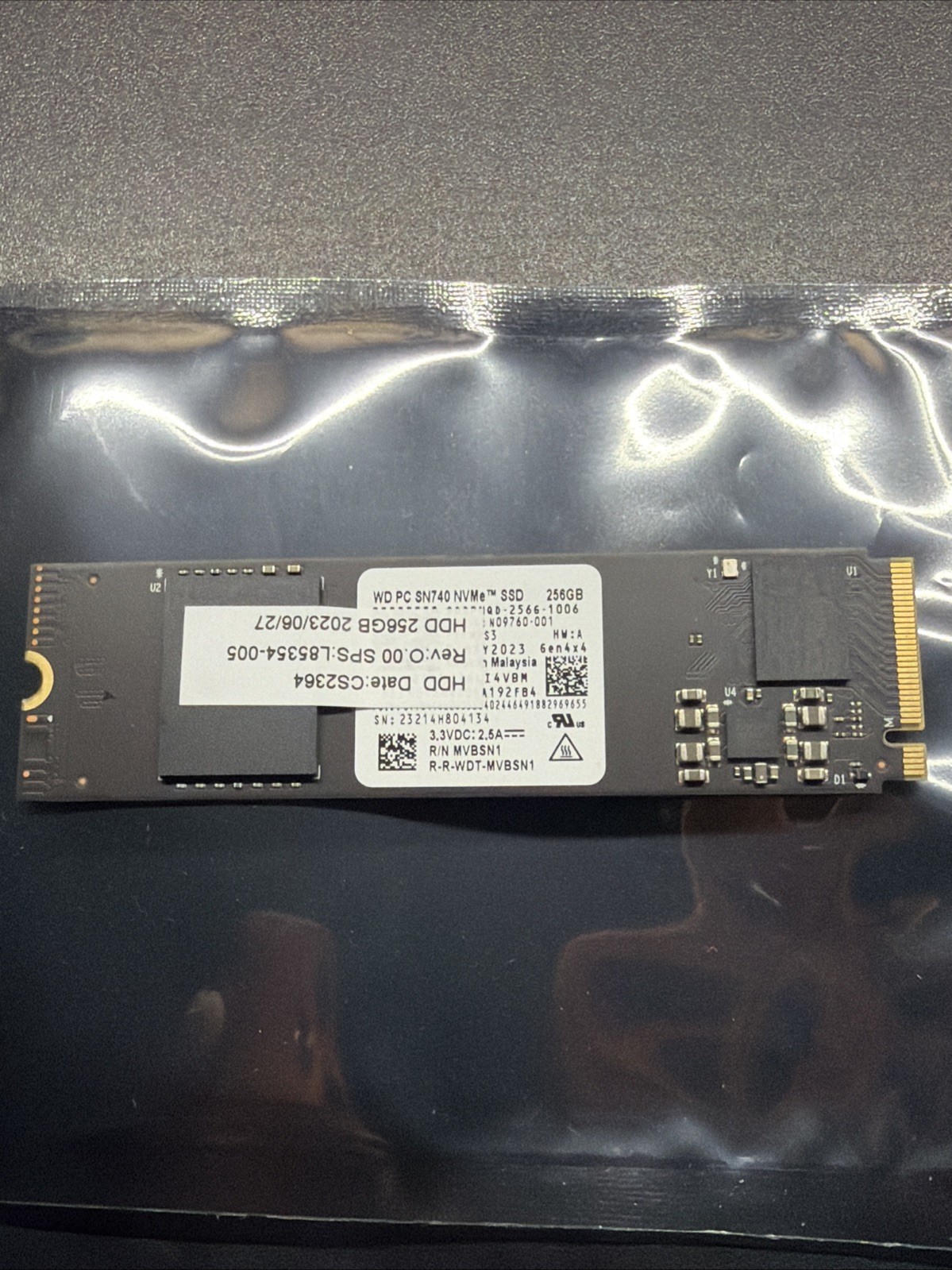 Western Digital WD PC SN740 256GB M.2 2280 NVMe Internal SSD SDDPNQD-256G-1006