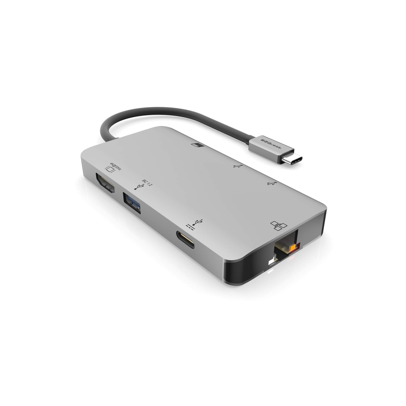 EZQuest USB-C Multimedia Hub Adapter 8 Ports (HDMI 4K 30Hz, 100W USB-C PD 3.0...