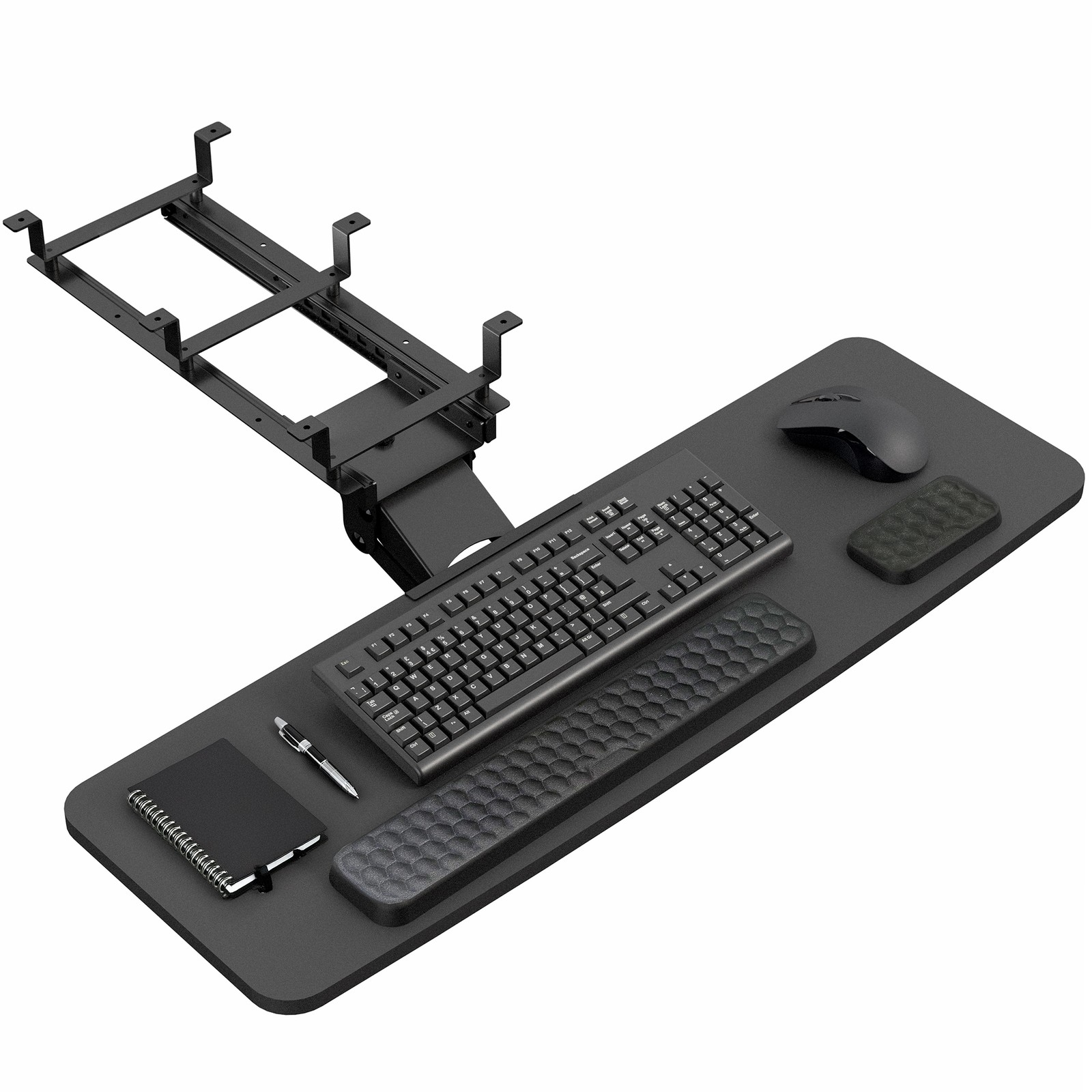 VIVO Black Premium Under Desk 34" Computer Keyboard and Mouse Tray