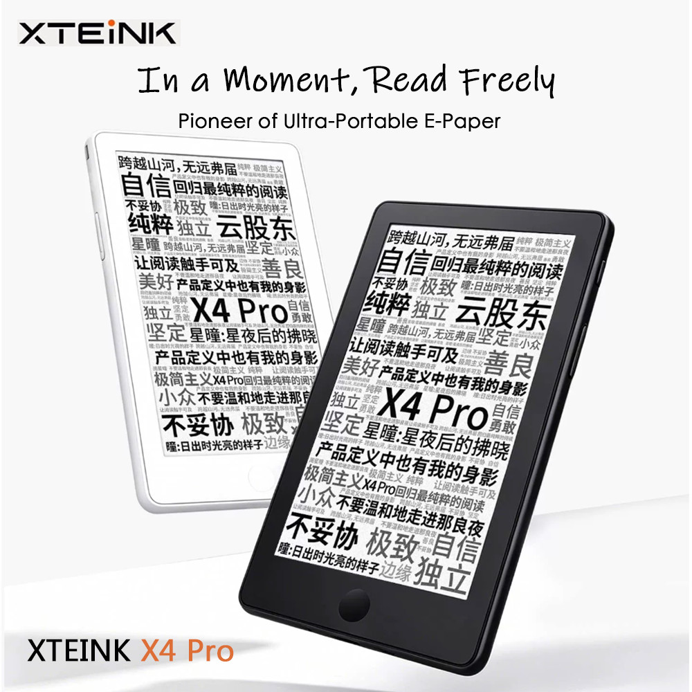 Xteink X4 Pro Black Pocket E-Reader —4.3" E-Ink 219PPI Magnetic 72g 1100mAh 16GB