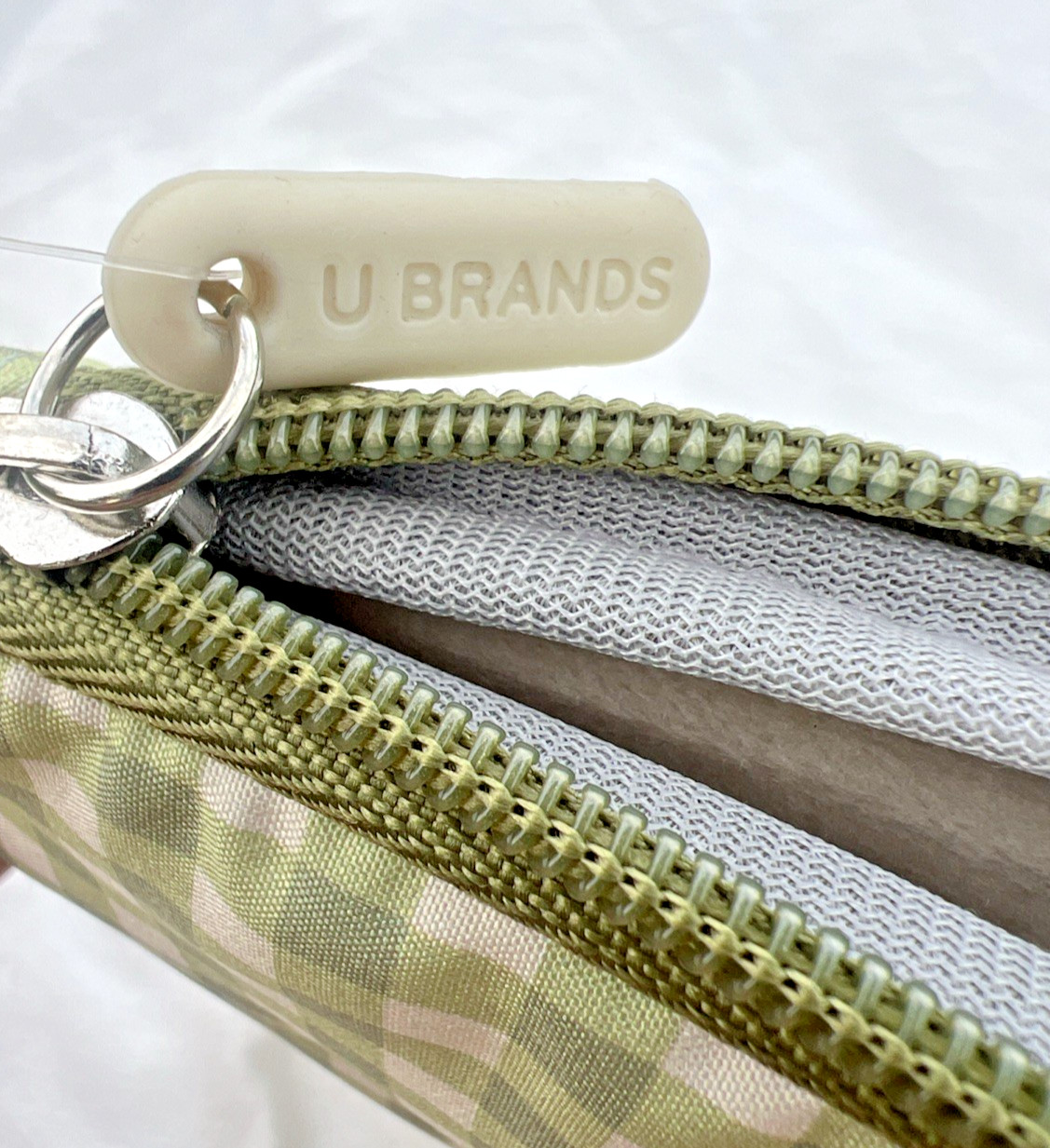 Laptop Pouch U BrandsGreen Grid Patterned Fits Most 13-14" Screens