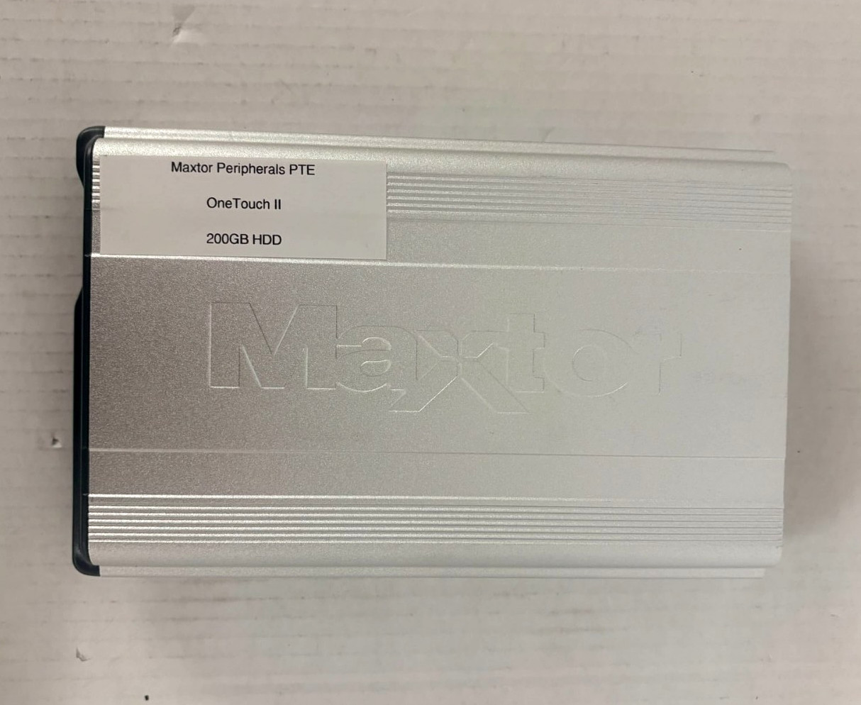 Maxtor OneTouch II 200GB External Desktop Hard Drive USB 2.0 w/Cables (D10-B5)