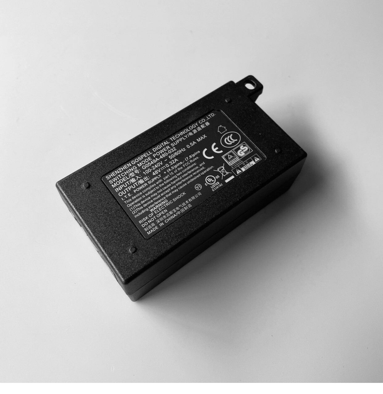 Genuine GOSPELL Switching Mode Power Supply G0549A-480-032 48V 0.32A POE Adapter