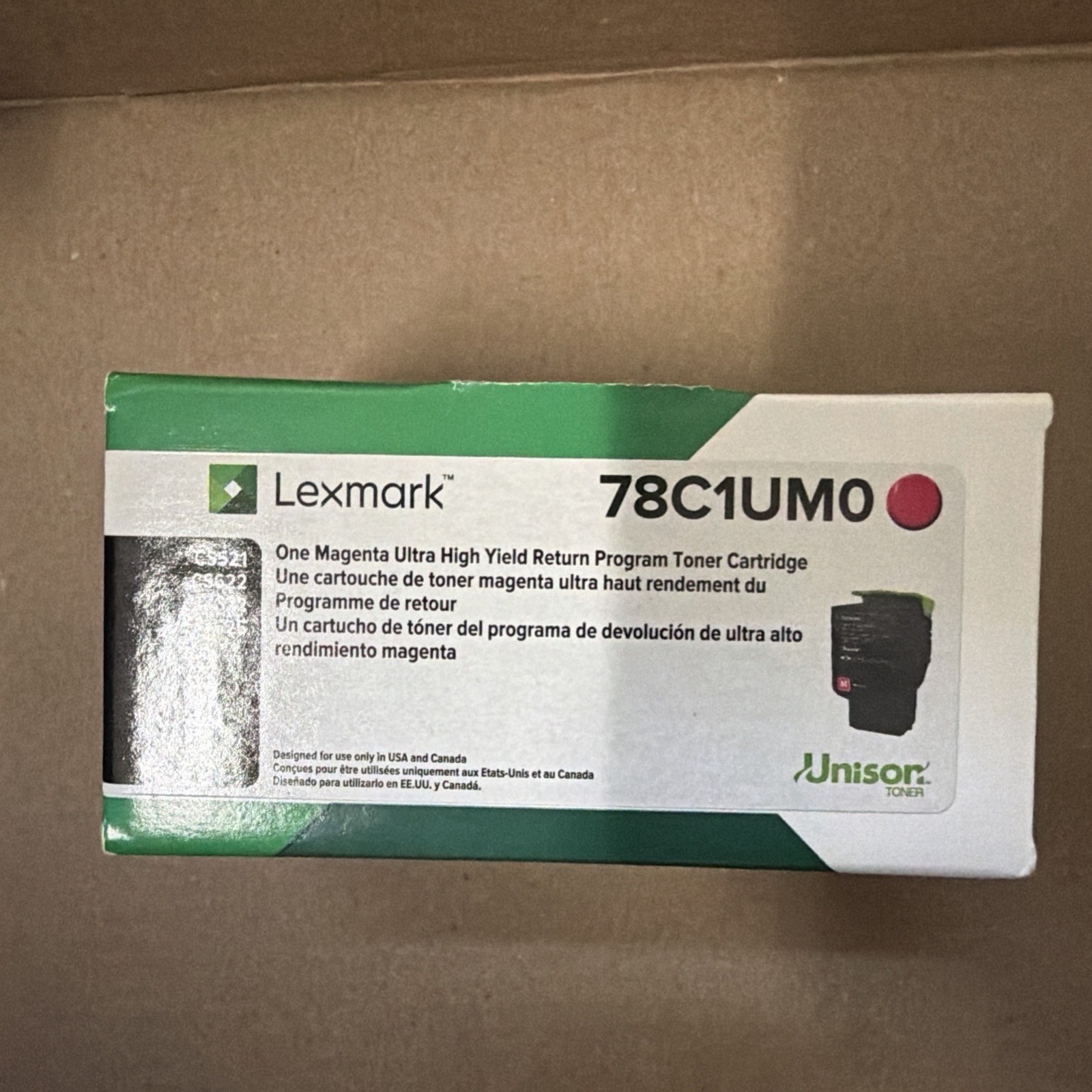 Genuine Lexmark 78C1UM0 Magenta Ultra High Yield Return Program Toner Cartridge
