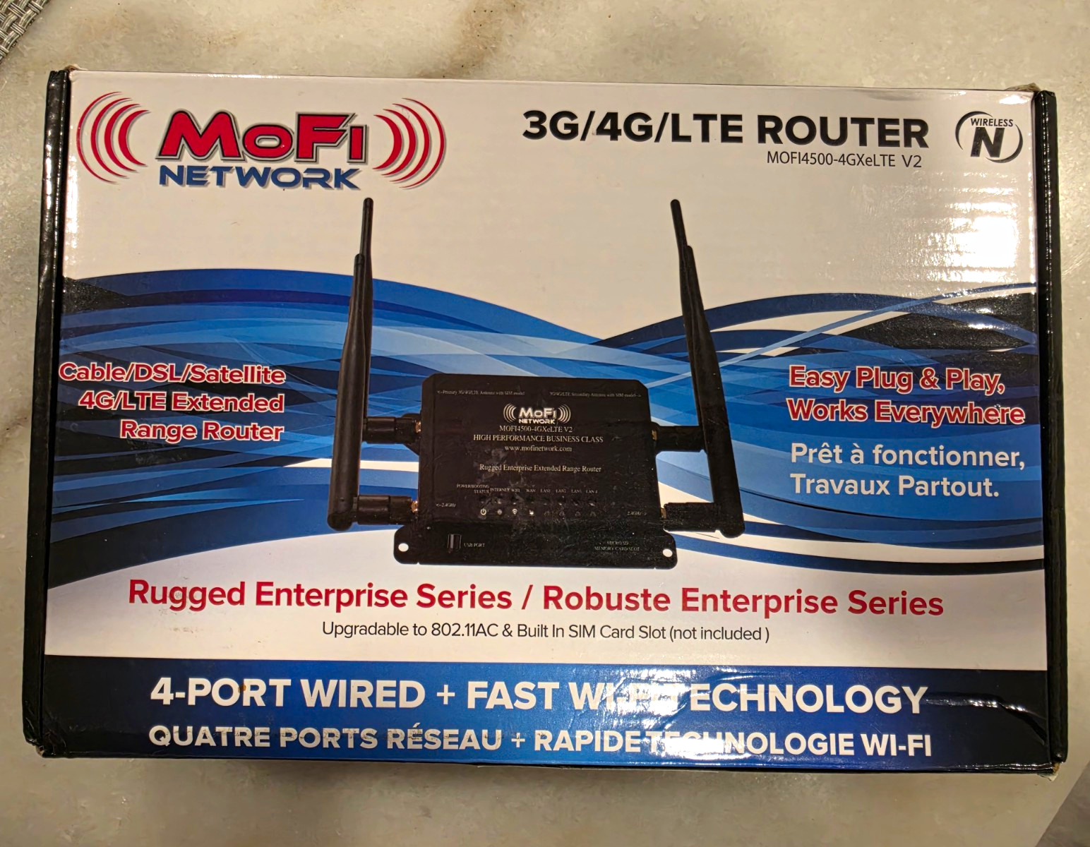 MOFI4500-4GXeLTE-SIM7 V2 4G LTE Router AT&T T-Mobile Verizon Open Box
